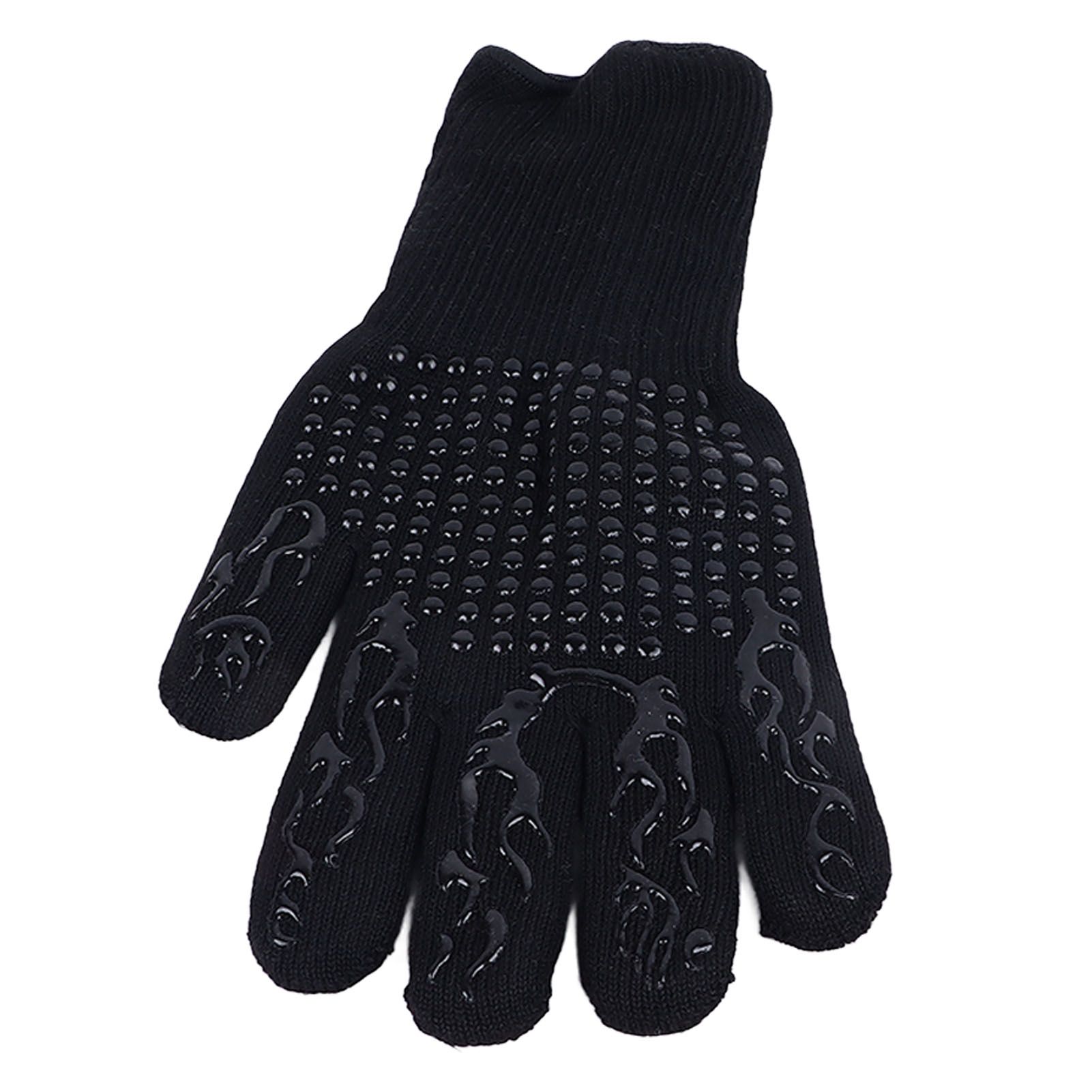 Heat Resistant Cooking Gloves Non Slip Reversible Use Polyester Cotton Lining Oven Glove for Grilling Barbecue Cooking - Image 1