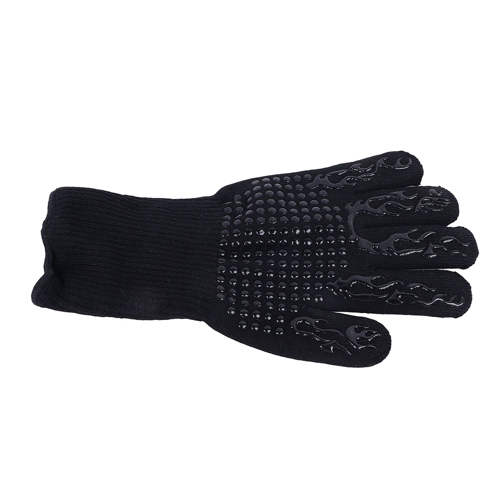 Heat Resistant Cooking Gloves Non Slip Reversible Use Polyester Cotton Lining Oven Glove for Grilling Barbecue Cooking - Image 2