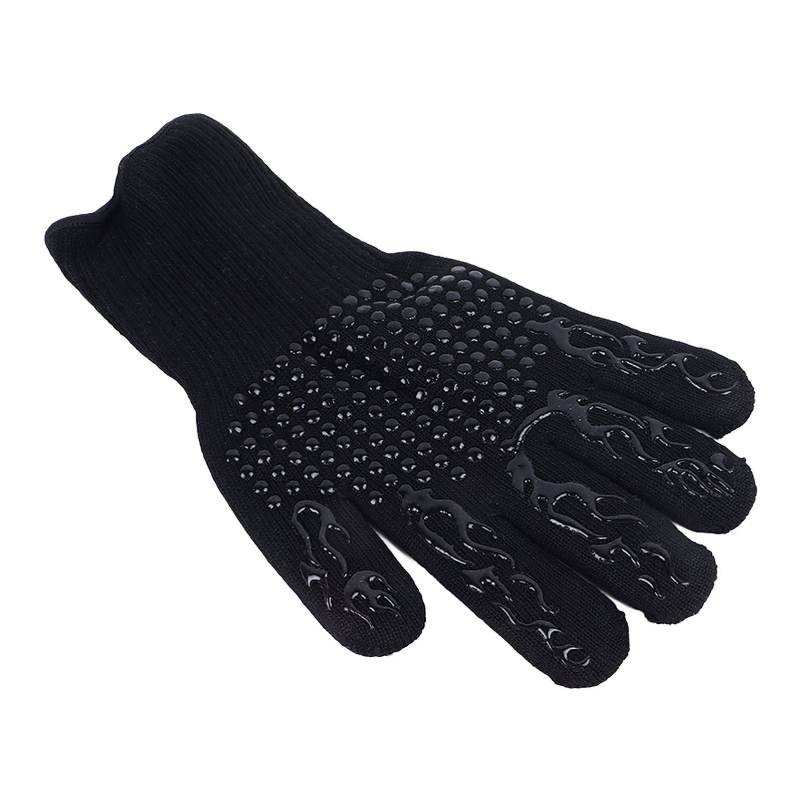 Heat Resistant Cooking Gloves Non Slip Reversible Use Polyester Cotton Lining Oven Glove for Grilling Barbecue Cooking - Image 3