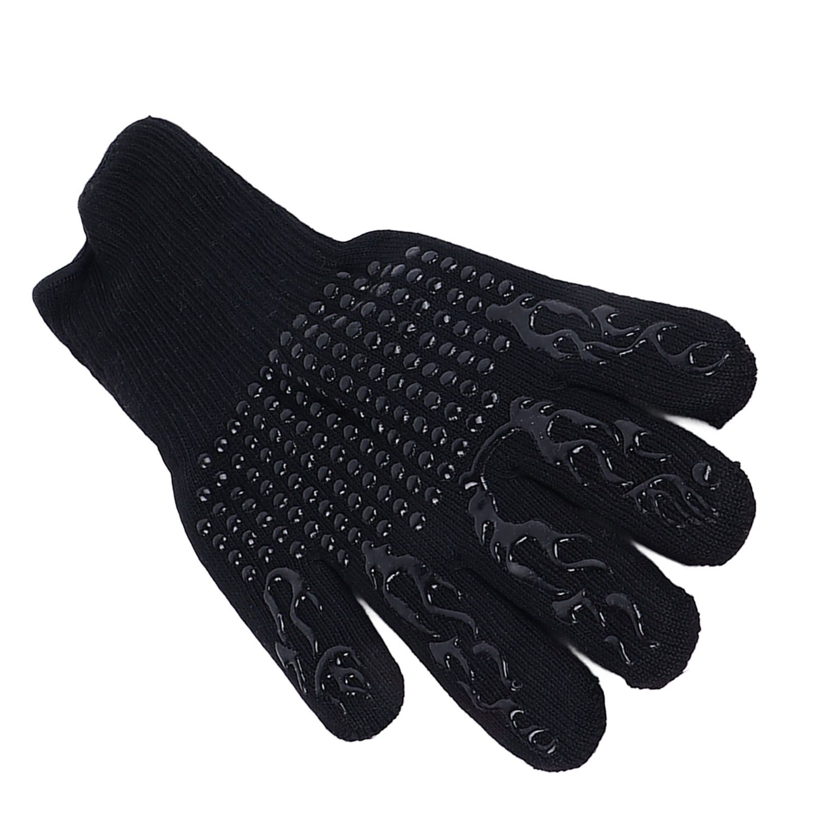 Heat Resistant Cooking Gloves Non Slip Reversible Use Polyester Cotton Lining Oven Glove for Grilling Barbecue Cooking - Image 5