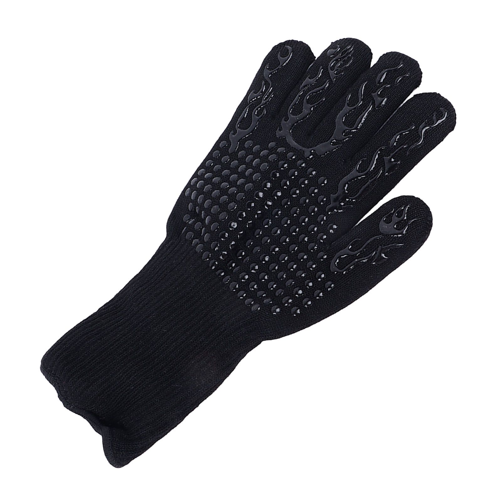 Heat Resistant Cooking Gloves Non Slip Reversible Use Polyester Cotton Lining Oven Glove for Grilling Barbecue Cooking - Image 7