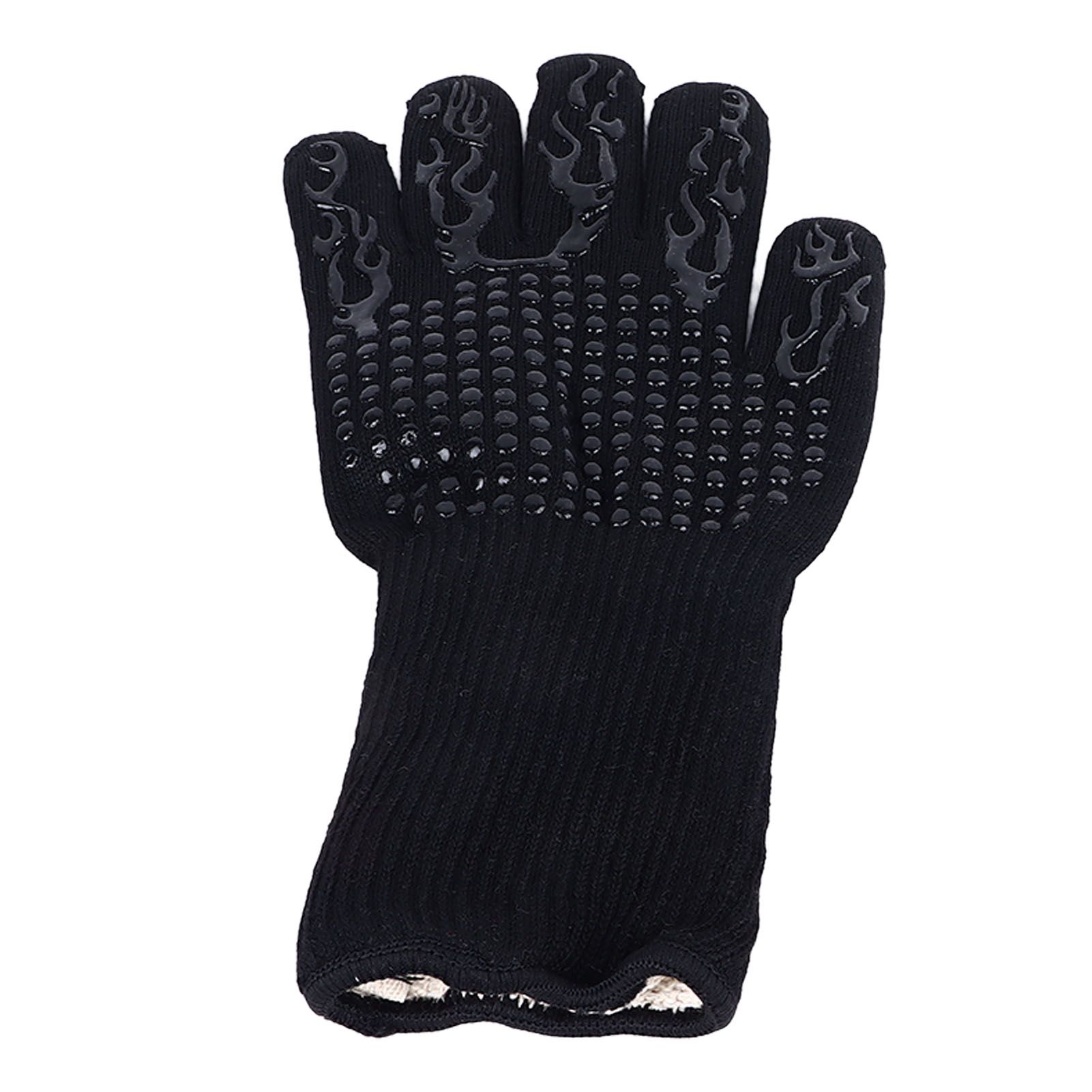 Heat Resistant Cooking Gloves Non Slip Reversible Use Polyester Cotton Lining Oven Glove for Grilling Barbecue Cooking - Image 8