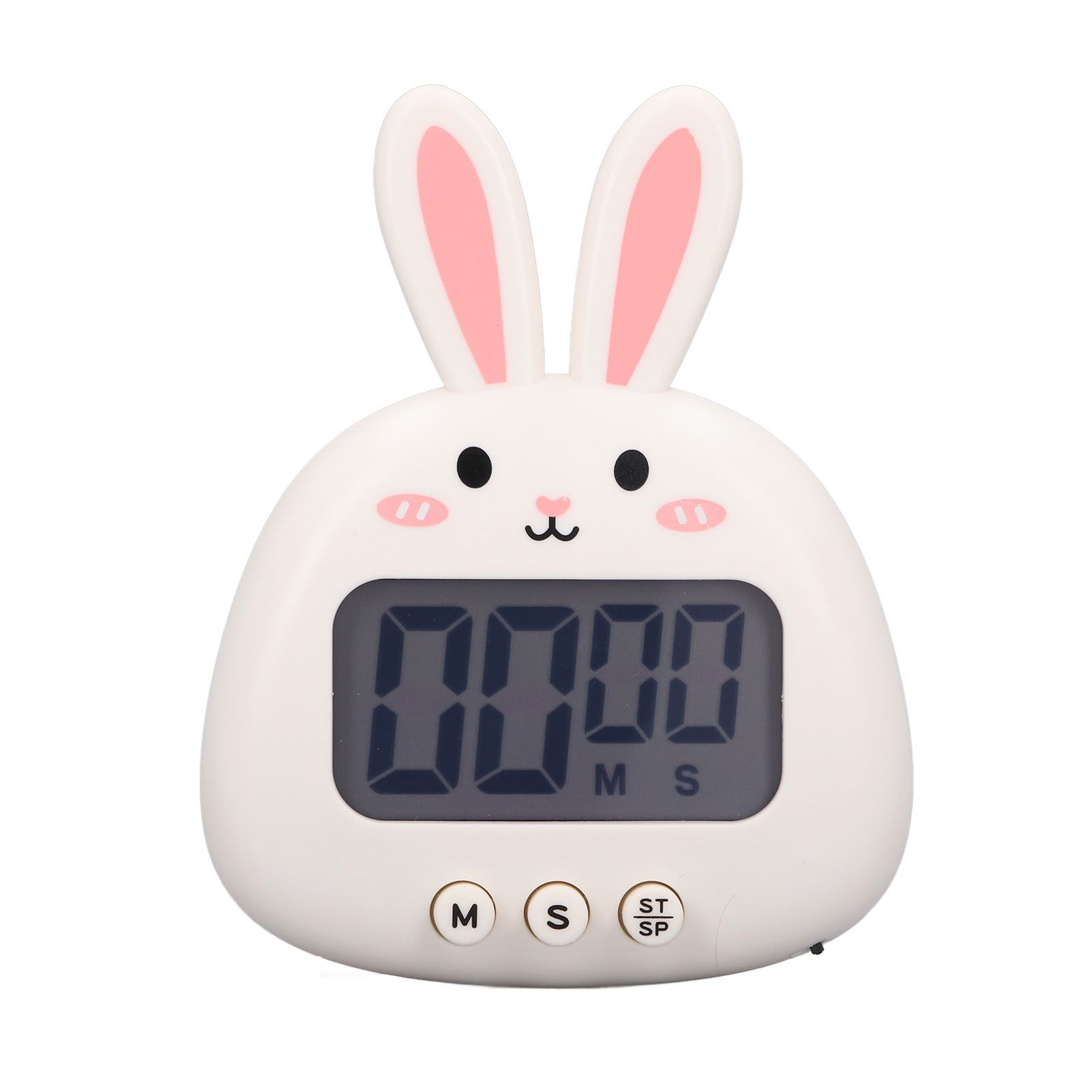 Cartoon Digital Timer ABS Portable Lightweight Simple To Use Cute Cartoon Timer for Kitchen Cooking White Rabbit - Image 1
