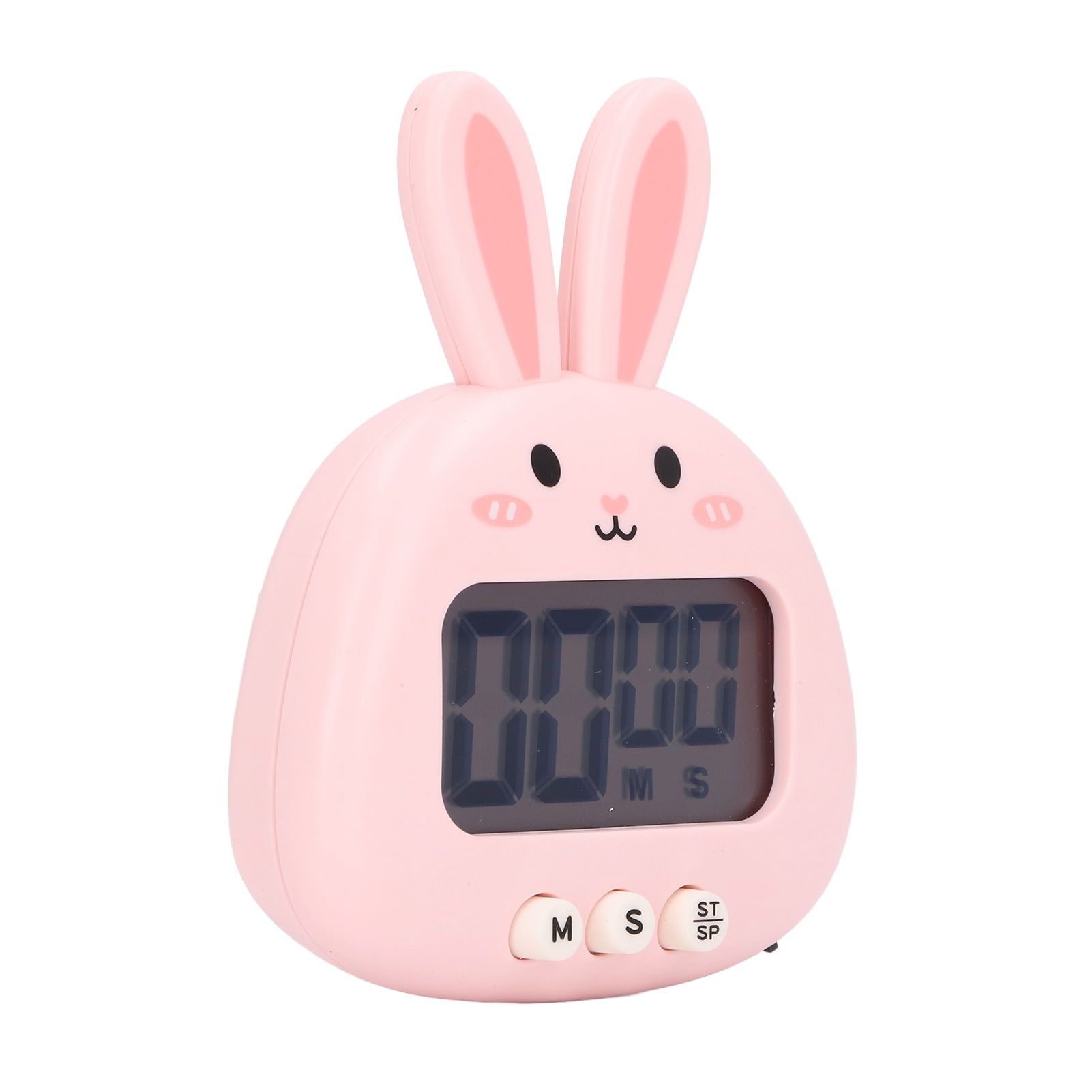Cartoon Digital Timer ABS Portable Lightweight Simple To Use Cute Cartoon Timer for Kitchen Cooking Pink Rabbit - Image 3