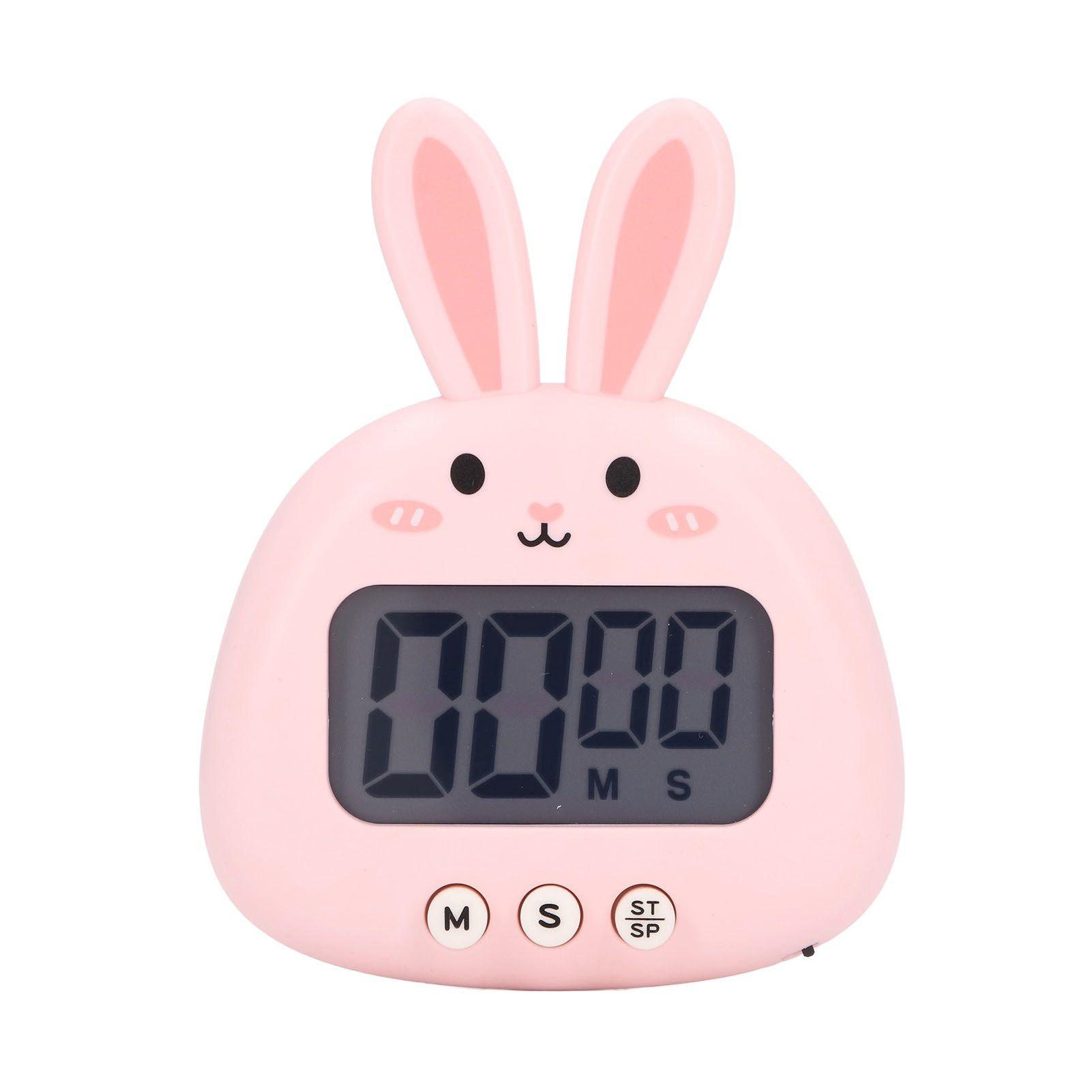 Cartoon Digital Timer ABS Portable Lightweight Simple To Use Cute Cartoon Timer for Kitchen Cooking Pink Rabbit - Image 4