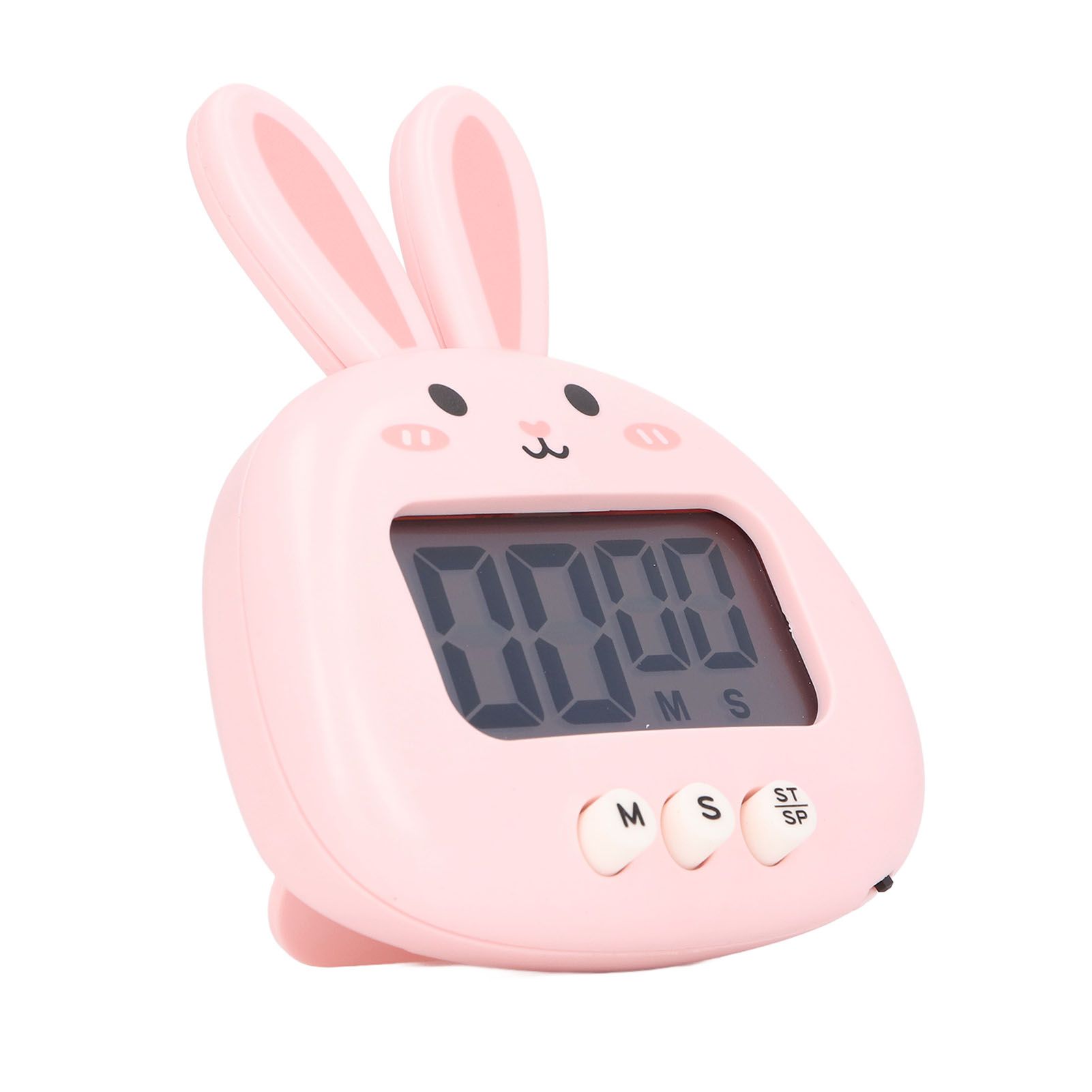 Cartoon Digital Timer ABS Portable Lightweight Simple To Use Cute Cartoon Timer for Kitchen Cooking Pink Rabbit - Image 5