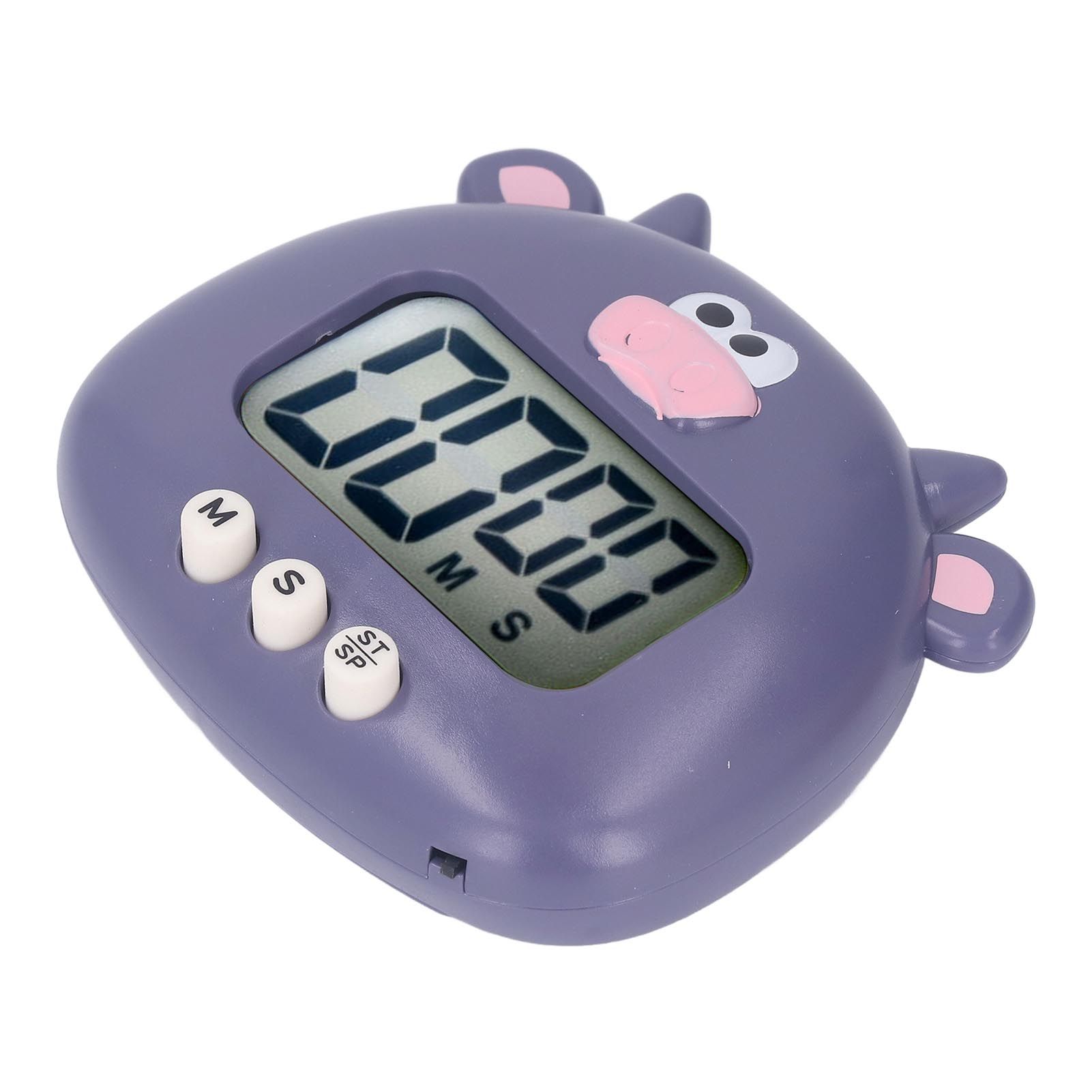Digital Kitchen Timer Countup Countdown Cartoon Animal Sound Flash Alert Easy Operation with Stand for Cooking Teaching Purple Cow - Image 5
