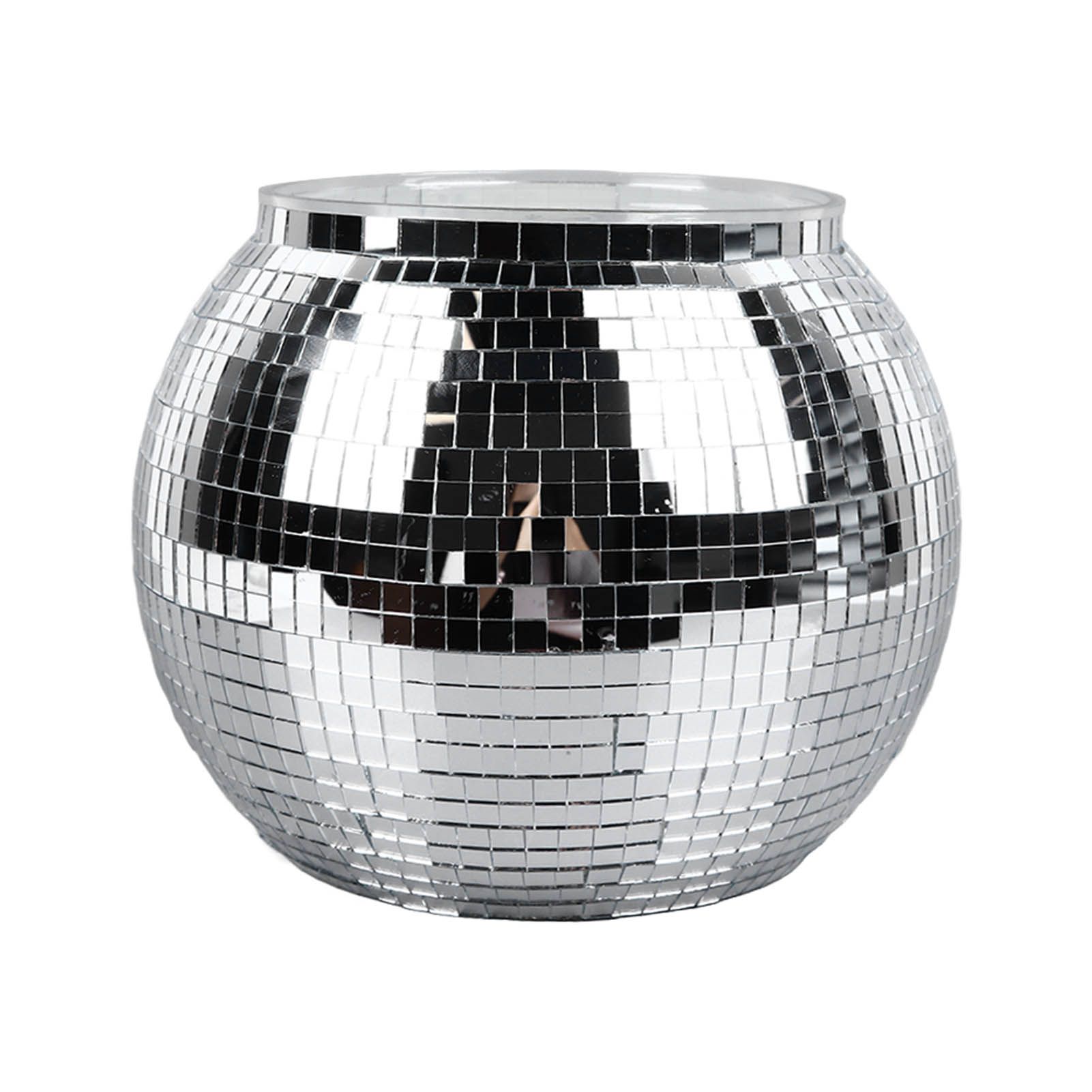 Disco Ball Ice Bucket Plastic Large Capacity Party Drink Bucket for Beer Cocktail Wine Silver - Image 1