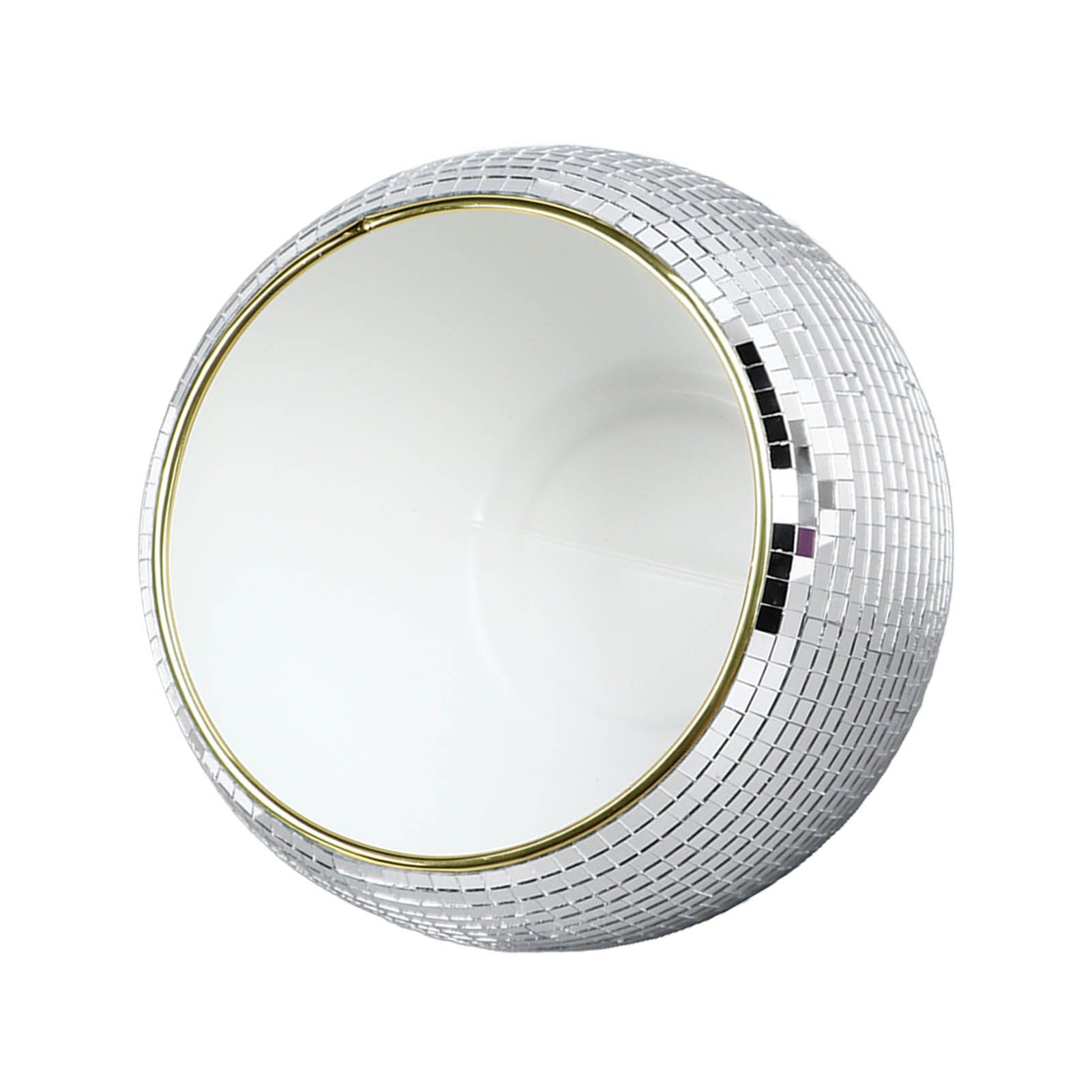 Ball Ice Bucket Plastic Beverage Tub Mirror Party Decor Bucket for Wine Cold Drinks Milky White Gold Edges - Image 6