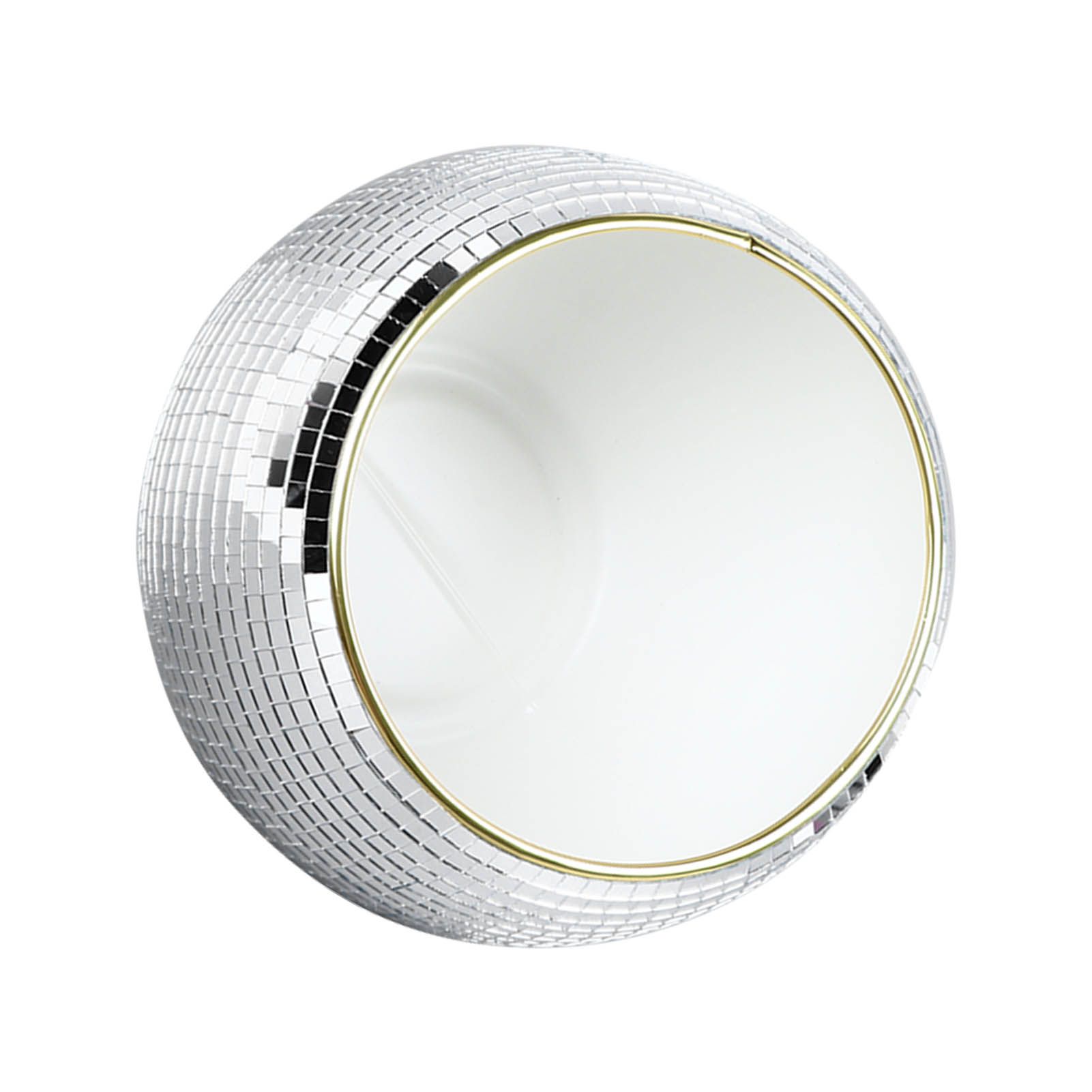 Ball Ice Bucket Plastic Beverage Tub Mirror Party Decor Bucket for Wine Cold Drinks Milky White Gold Edges - Image 7