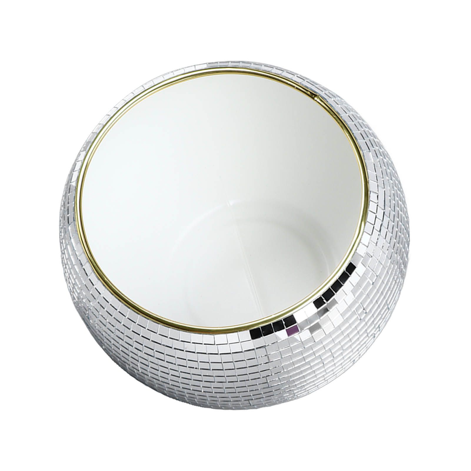 Ball Ice Bucket Plastic Beverage Tub Mirror Party Decor Bucket for Wine Cold Drinks Milky White Gold Edges - Image 8