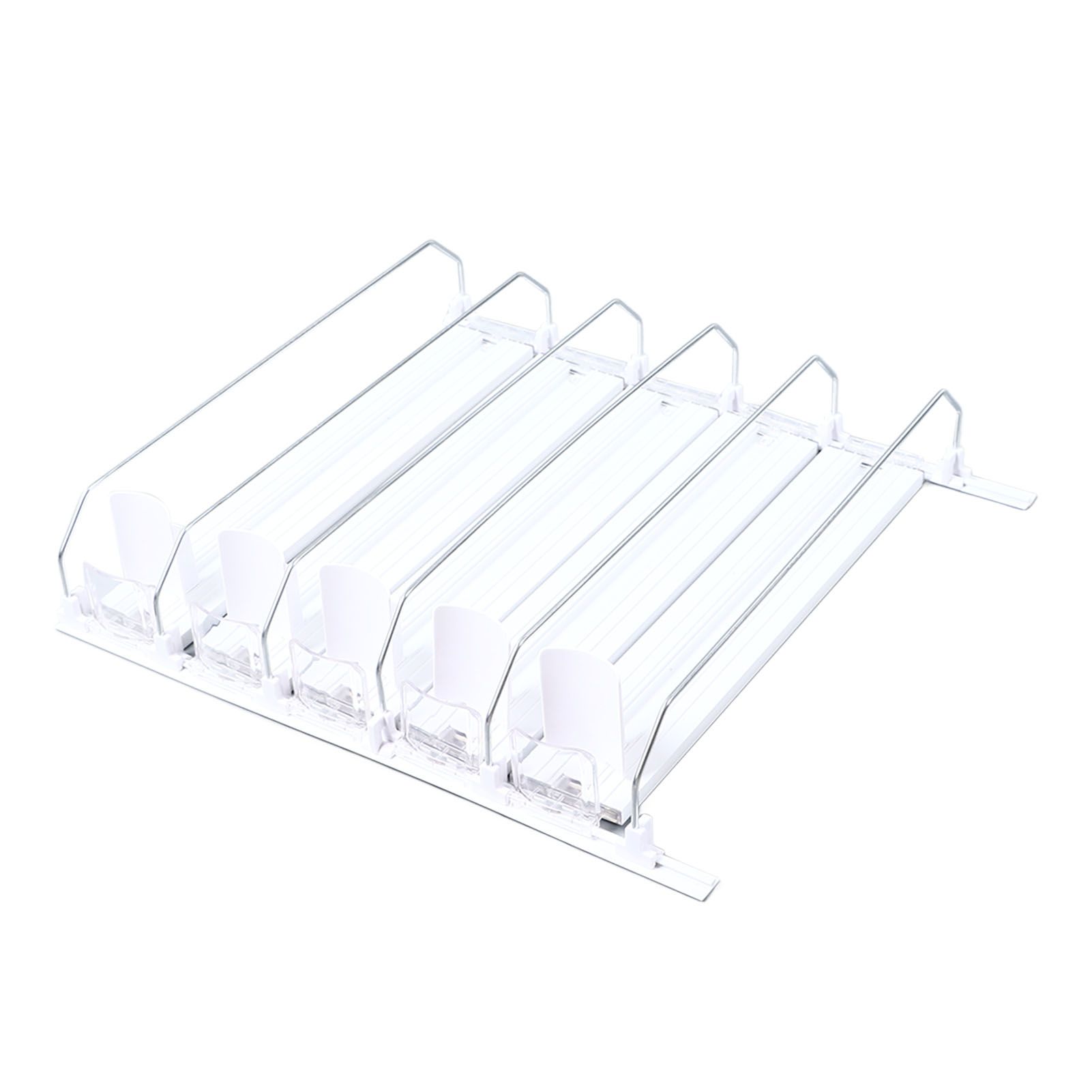 Drink Organizer for Fridge Spring Loaded Adjustable Push Rod Slide Rail Soda Can Dispenser for Beer Beverages 38cm White - Image 3