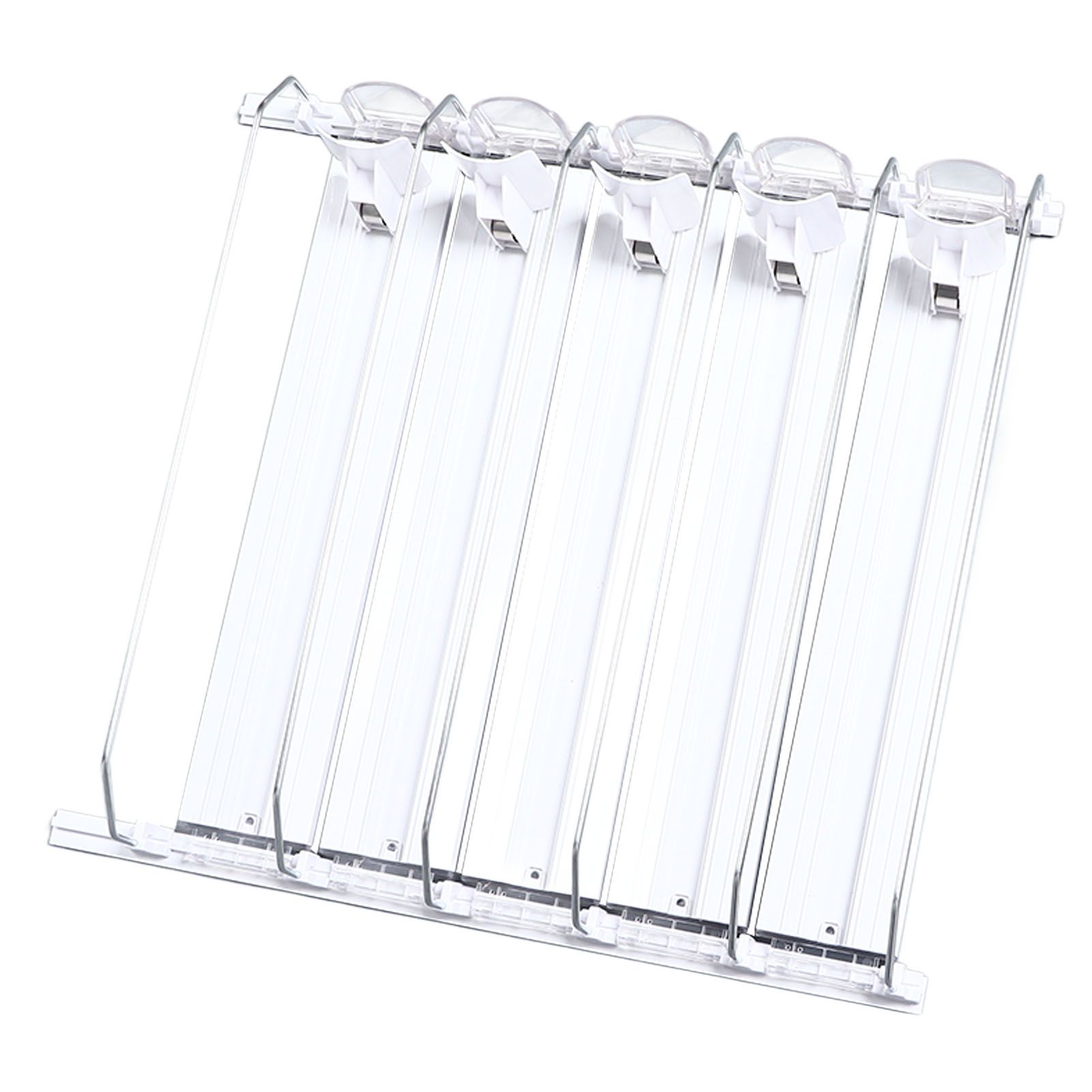 Drink Organizer for Fridge Spring Loaded Adjustable Push Rod Slide Rail Soda Can Dispenser for Beer Beverages 38cm White - Image 5