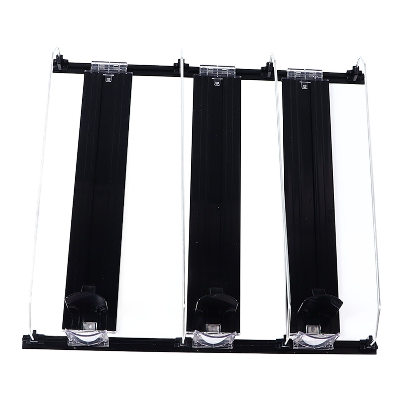 38cm Drink Organizer for Fridge Automatic Pusher Glide 12oz 16oz 20oz Soda Dispenser for Fridge Width Adjustable E Shaped 38cm Black - Image 2