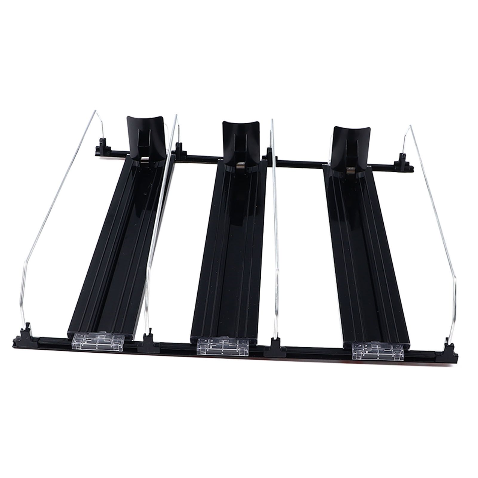 38cm Drink Organizer for Fridge Automatic Pusher Glide 12oz 16oz 20oz Soda Dispenser for Fridge Width Adjustable E Shaped 38cm Black - Image 4