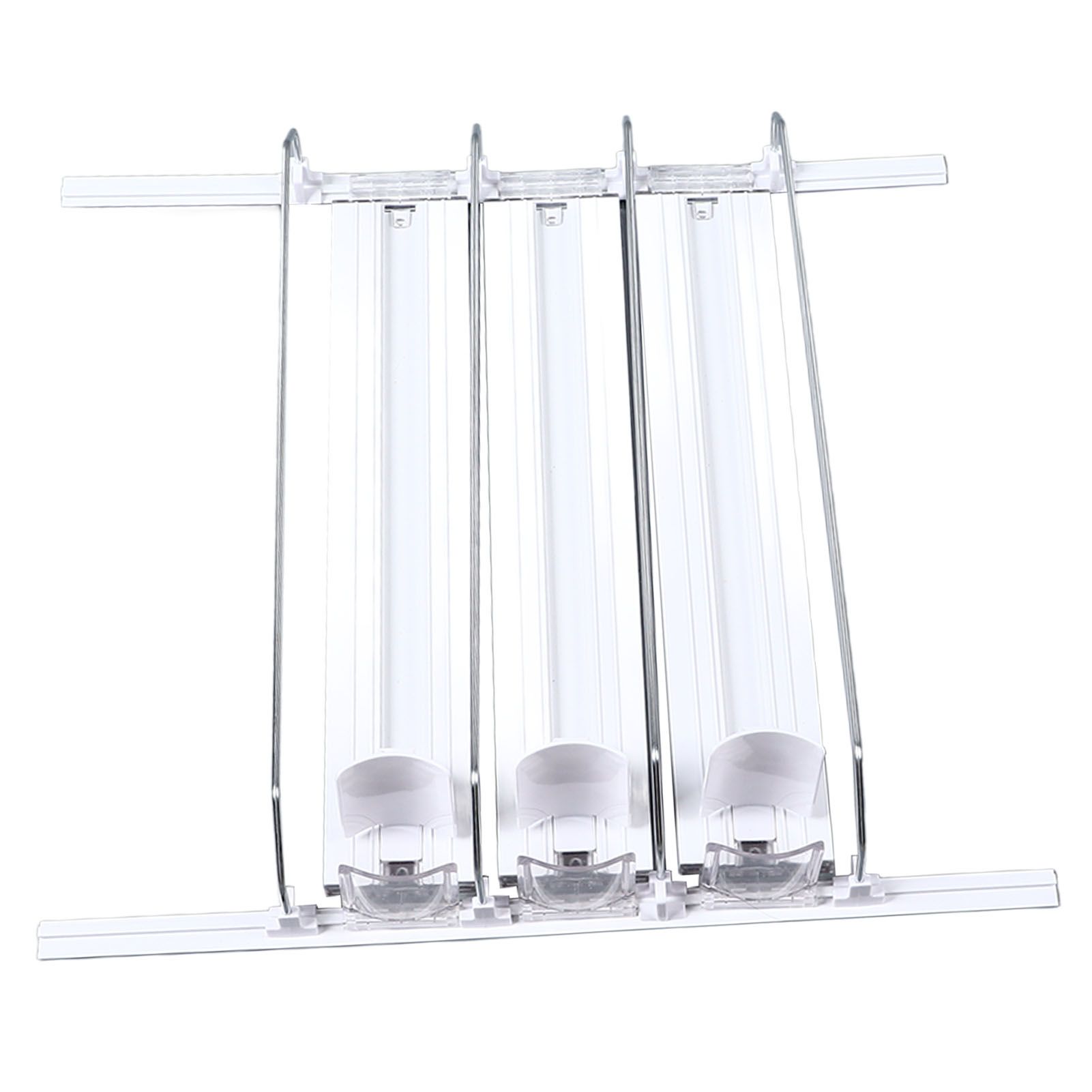 38cm Drink Organizer for Fridge Automatic Pusher Glide 12oz 16oz 20oz Soda Dispenser for Fridge Width Adjustable E Shaped 38cm White - Image 5