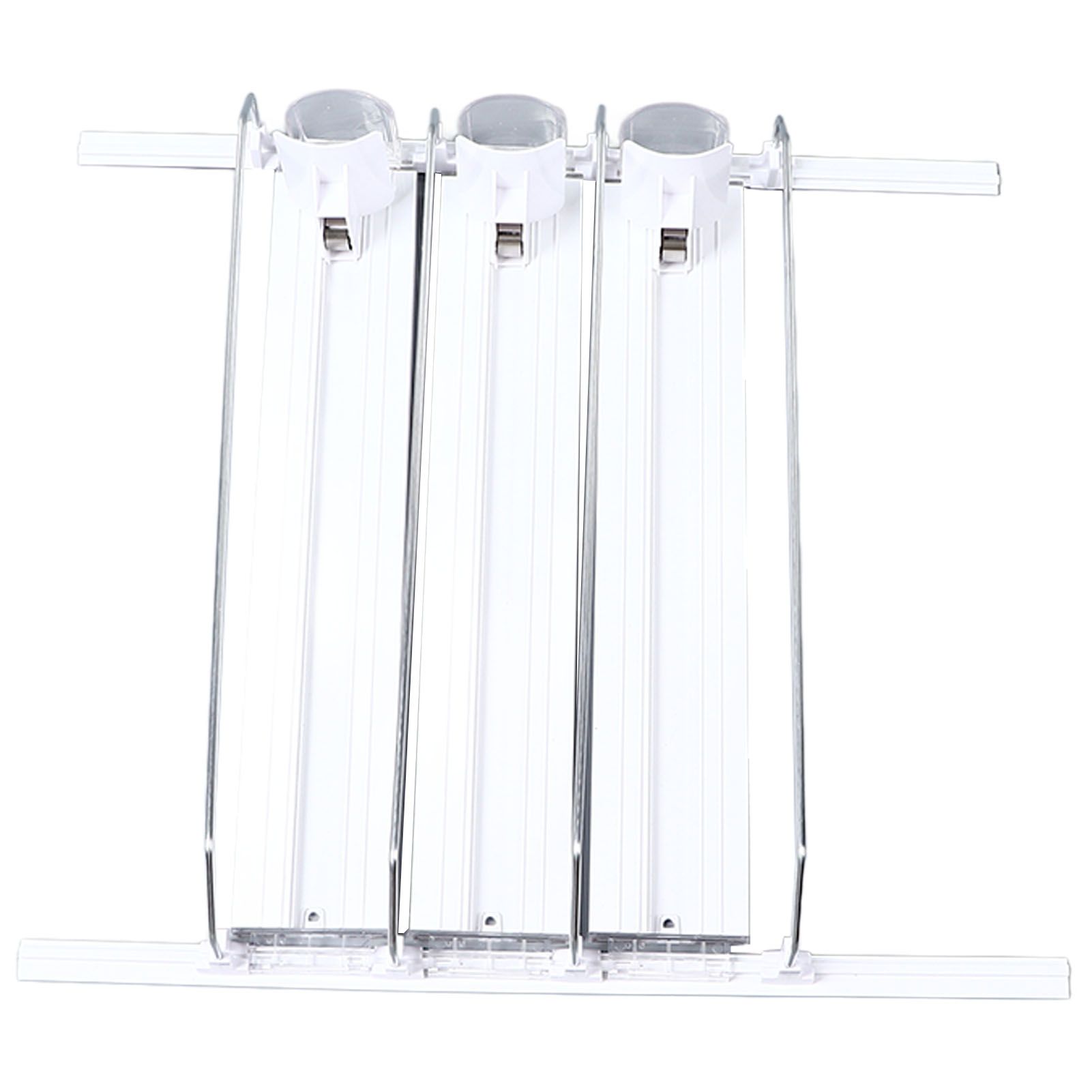 38cm Drink Organizer for Fridge Automatic Pusher Glide 12oz 16oz 20oz Soda Dispenser for Fridge Width Adjustable E Shaped 38cm White - Image 8