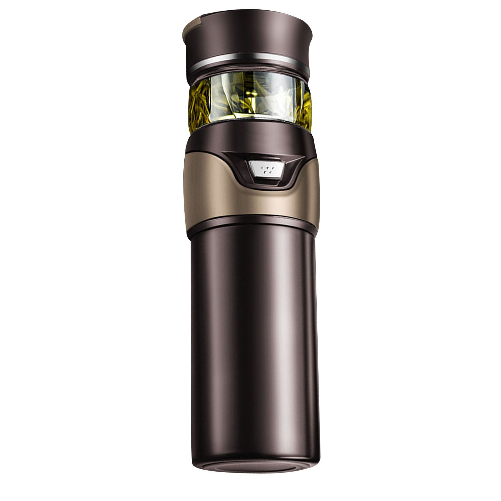 Tea Bottle with Infuser Tea Tumbler Stainless Steel Double Layer Insulated Cup for Men Daily Office Home Brown - Image 3