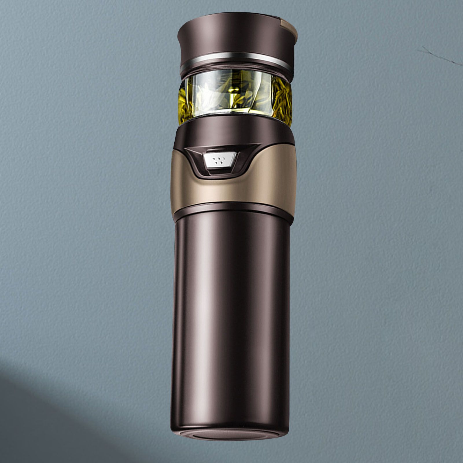 Tea Bottle with Infuser Tea Tumbler Stainless Steel Double Layer Insulated Cup for Men Daily Office Home Brown - Image 6