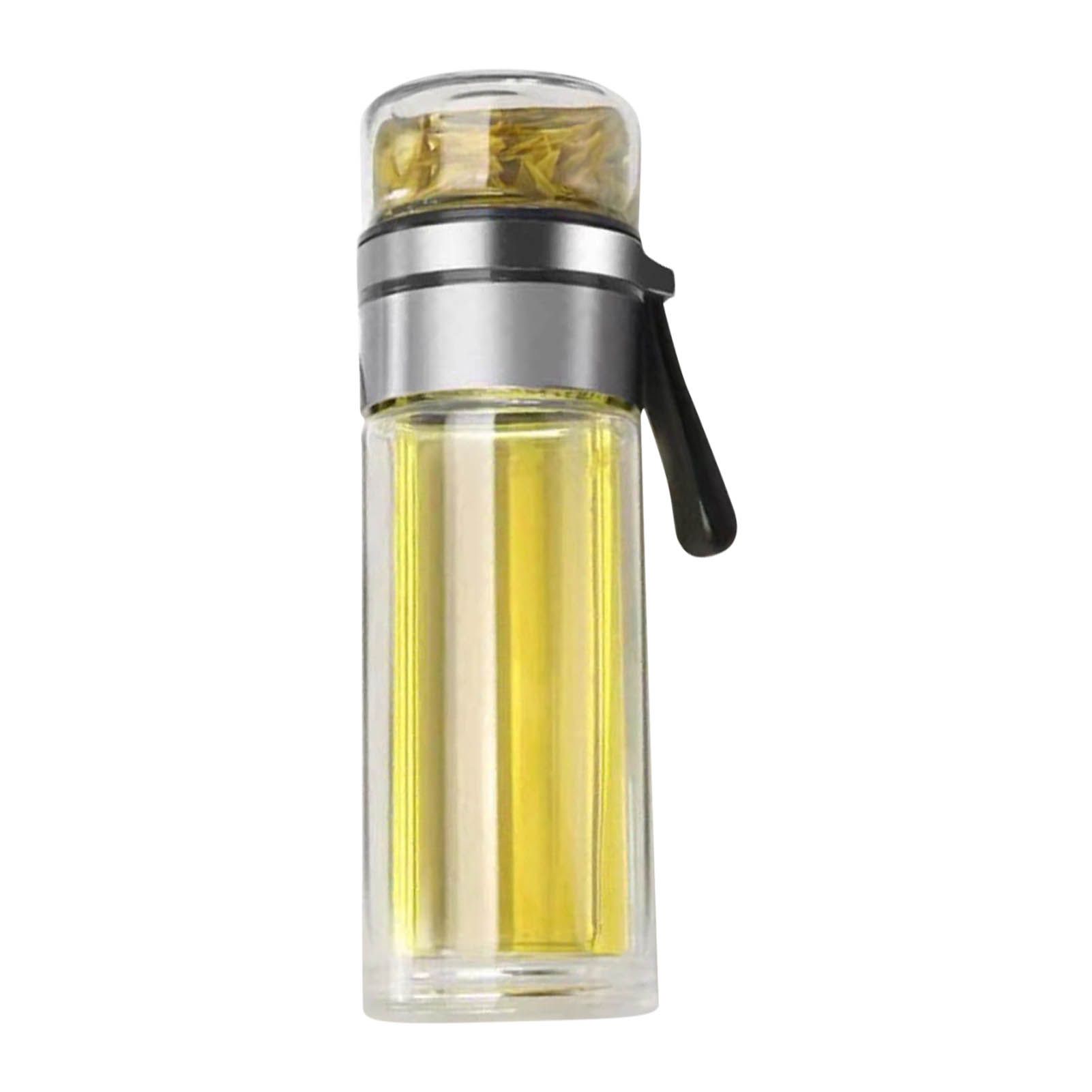 Glass Transparent Tea Bottle Portable Tea Water Bottle Tea and Water Separation Bottle Steel Color - Image 3