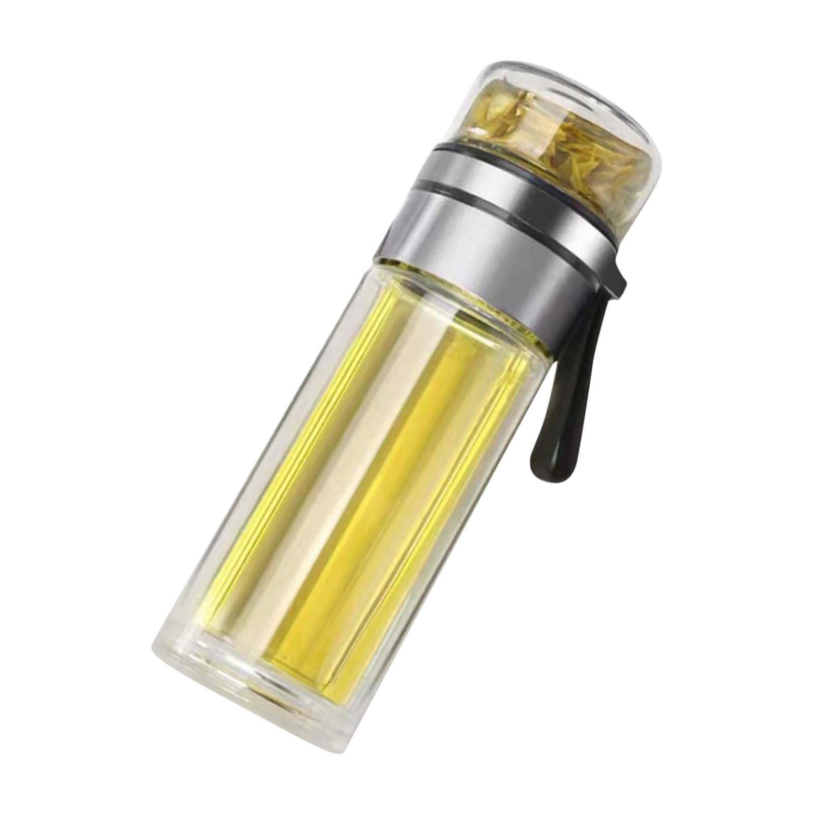 Glass Transparent Tea Bottle Portable Tea Water Bottle Tea and Water Separation Bottle Steel Color - Image 4