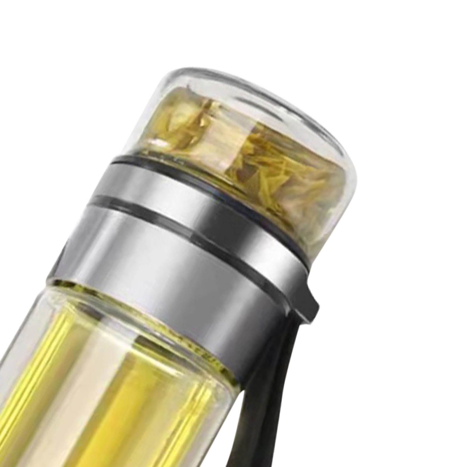 Glass Transparent Tea Bottle Portable Tea Water Bottle Tea and Water Separation Bottle Steel Color - Image 7