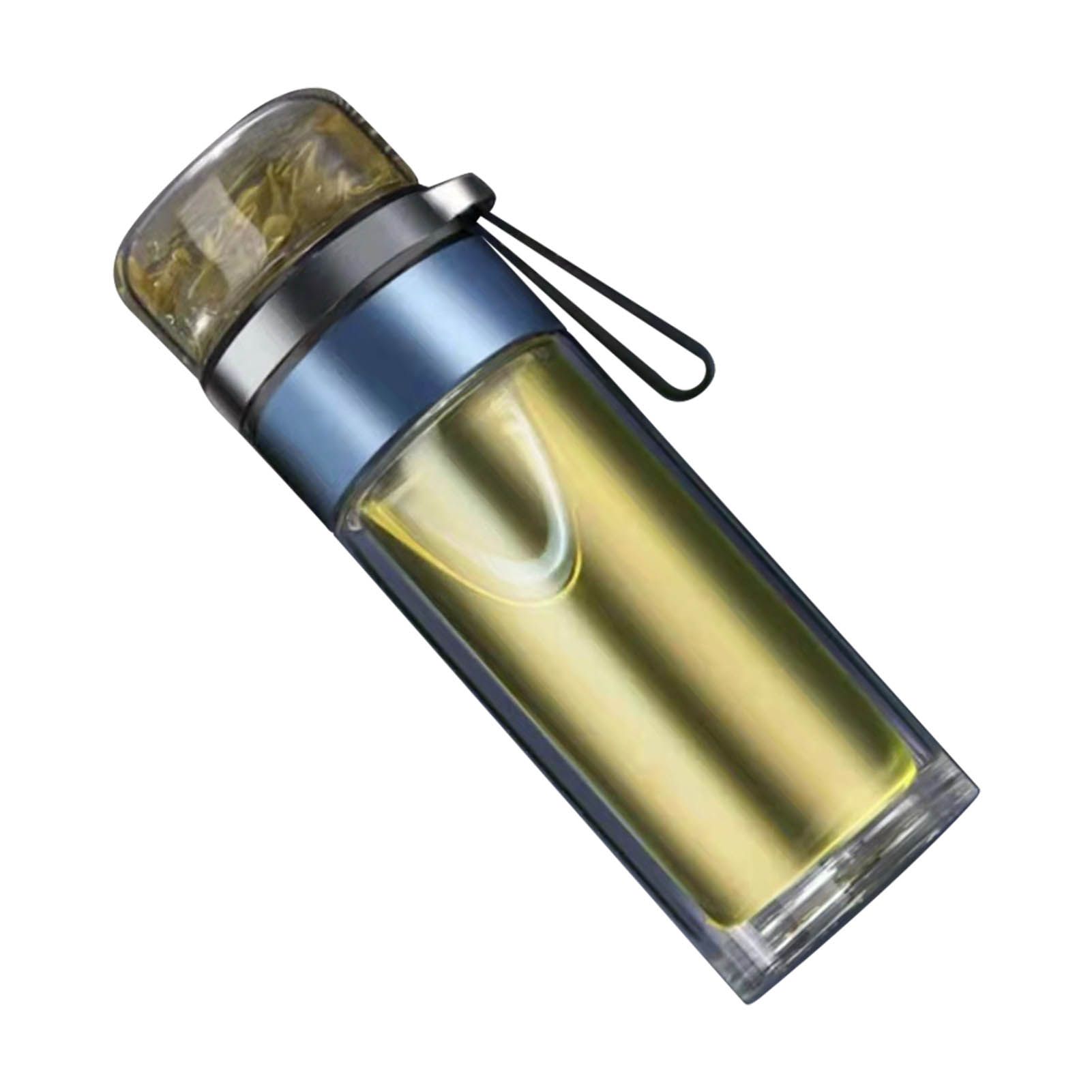 Glass Transparent Tea Bottle Portable Tea Water Bottle Tea and Water Separation Bottle Blue - Image 2
