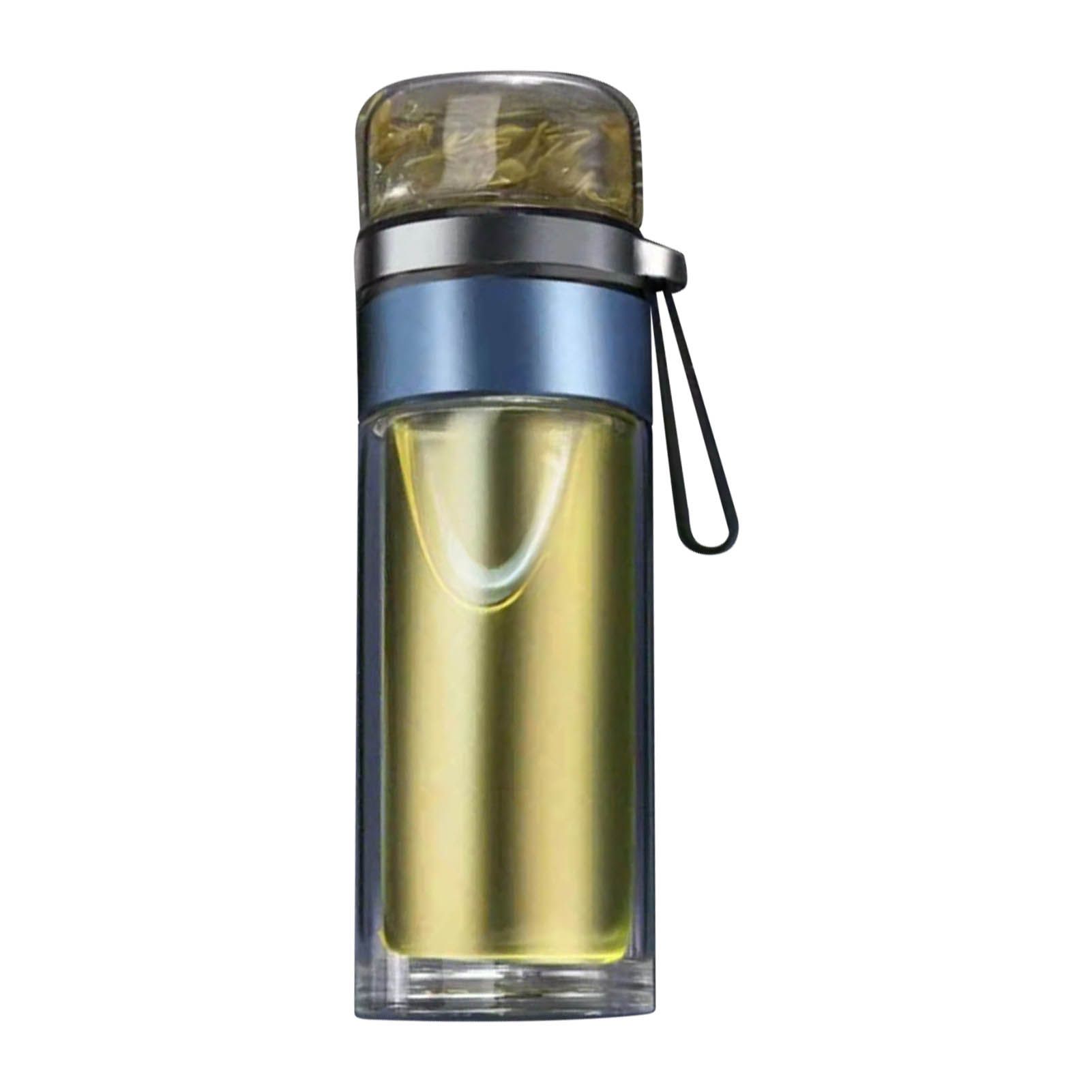 Glass Transparent Tea Bottle Portable Tea Water Bottle Tea and Water Separation Bottle Blue - Image 3