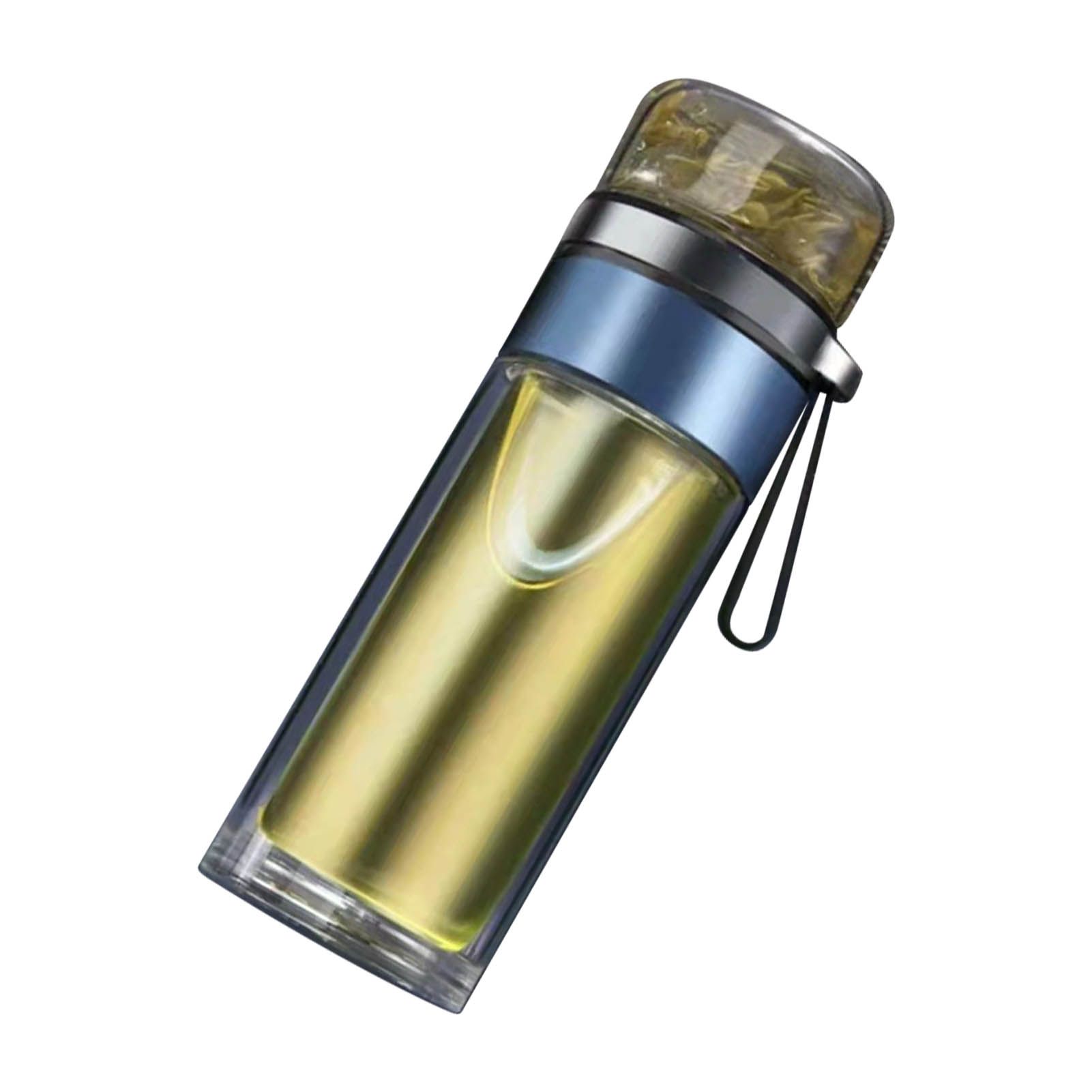 Glass Transparent Tea Bottle Portable Tea Water Bottle Tea and Water Separation Bottle Blue - Image 4