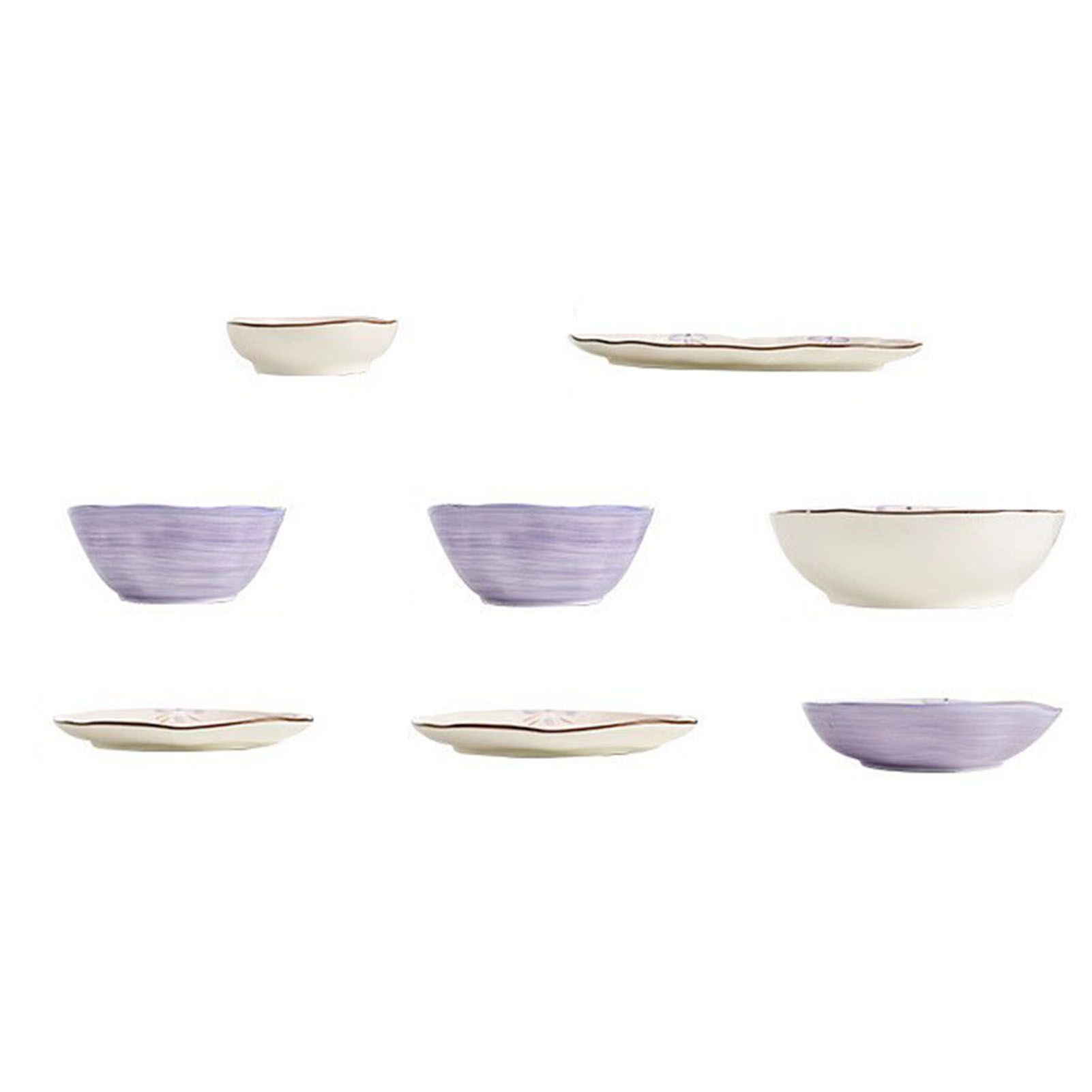 5in Beautiful Ceramic Bowl Purple Exquisite Ceramic Soup Bowls for Salad Pasta Rice Dessert - Image 3
