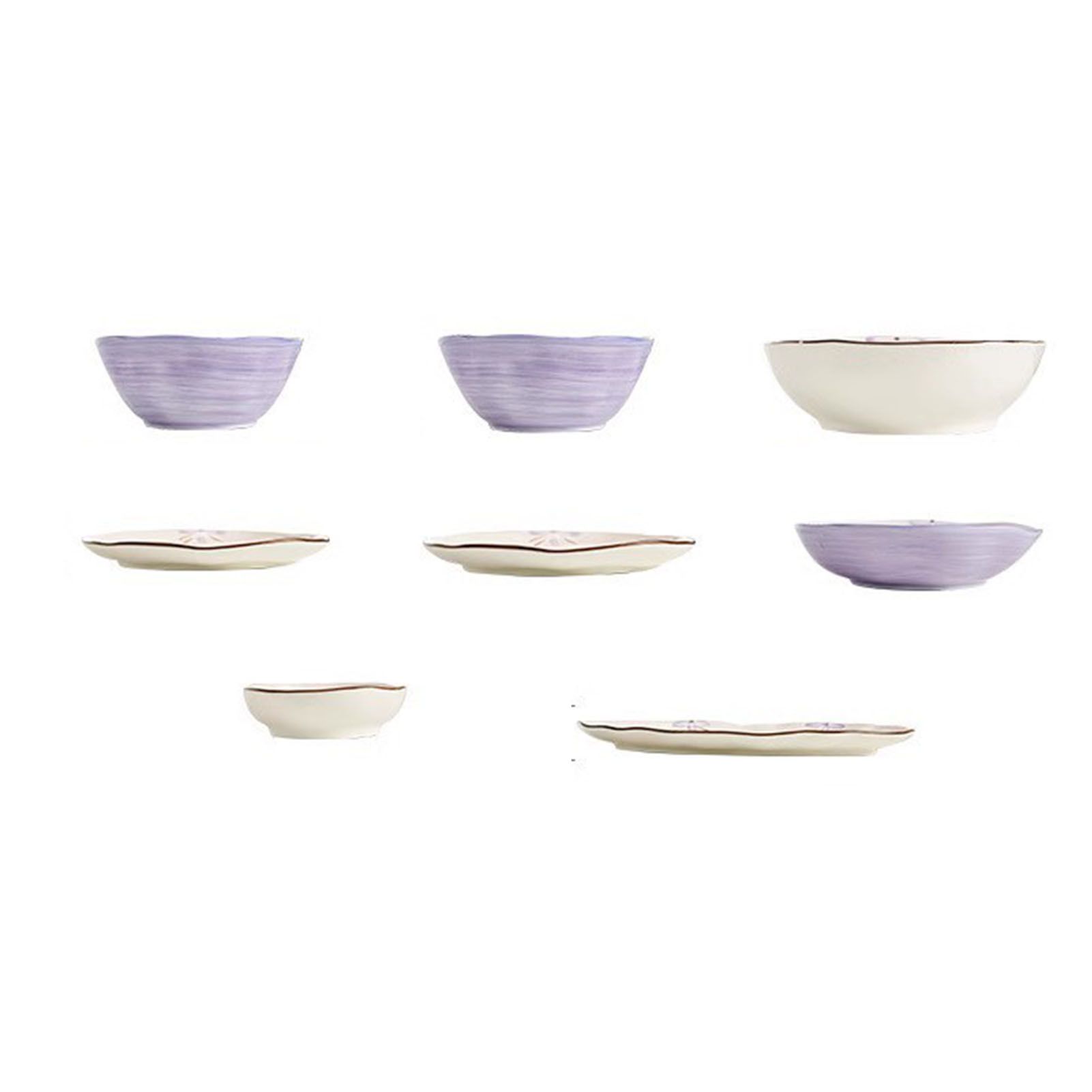 5in Beautiful Ceramic Bowl Purple Exquisite Ceramic Soup Bowls for Salad Pasta Rice Dessert - Image 4