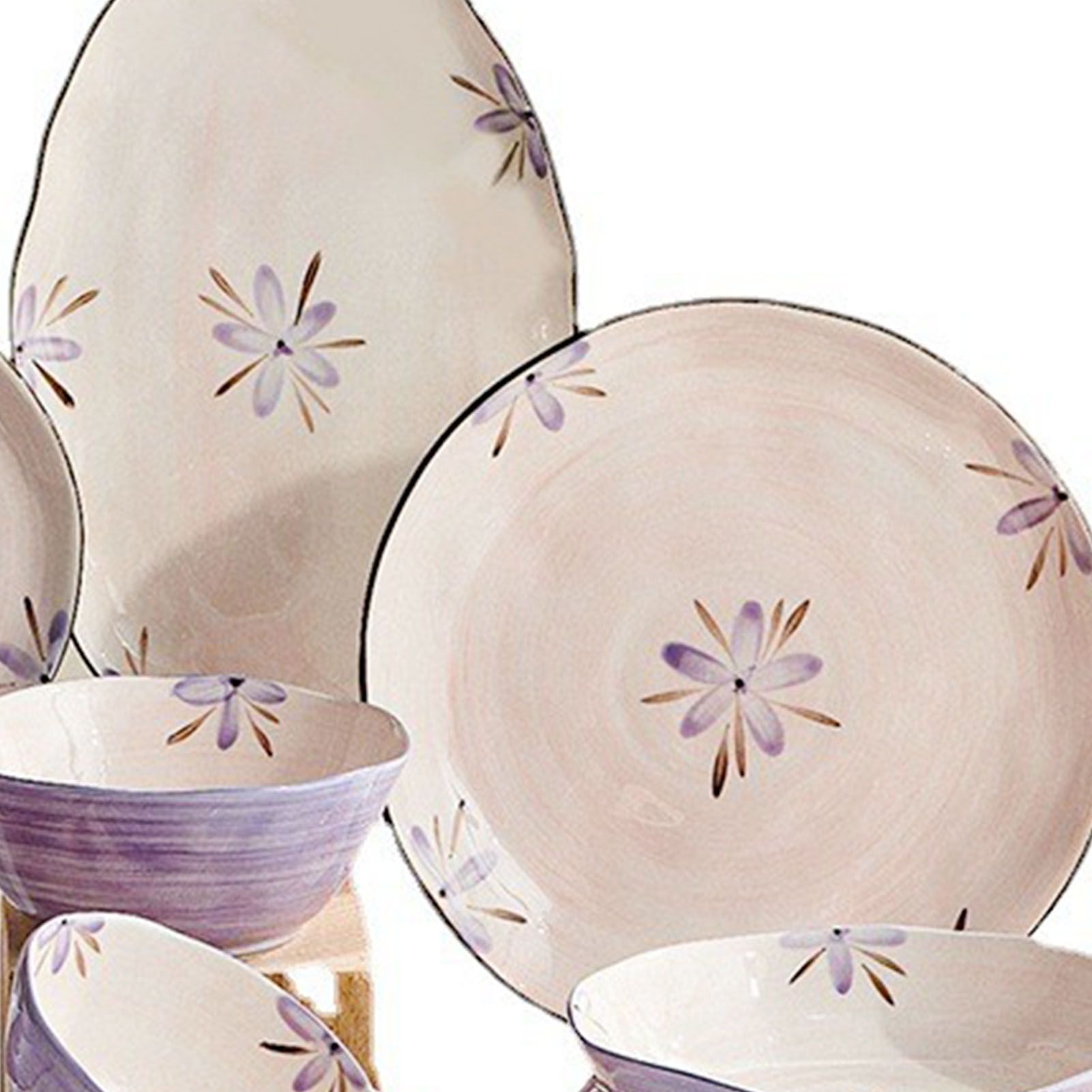 5in Beautiful Ceramic Bowl Purple Exquisite Ceramic Soup Bowls for Salad Pasta Rice Dessert - Image 7
