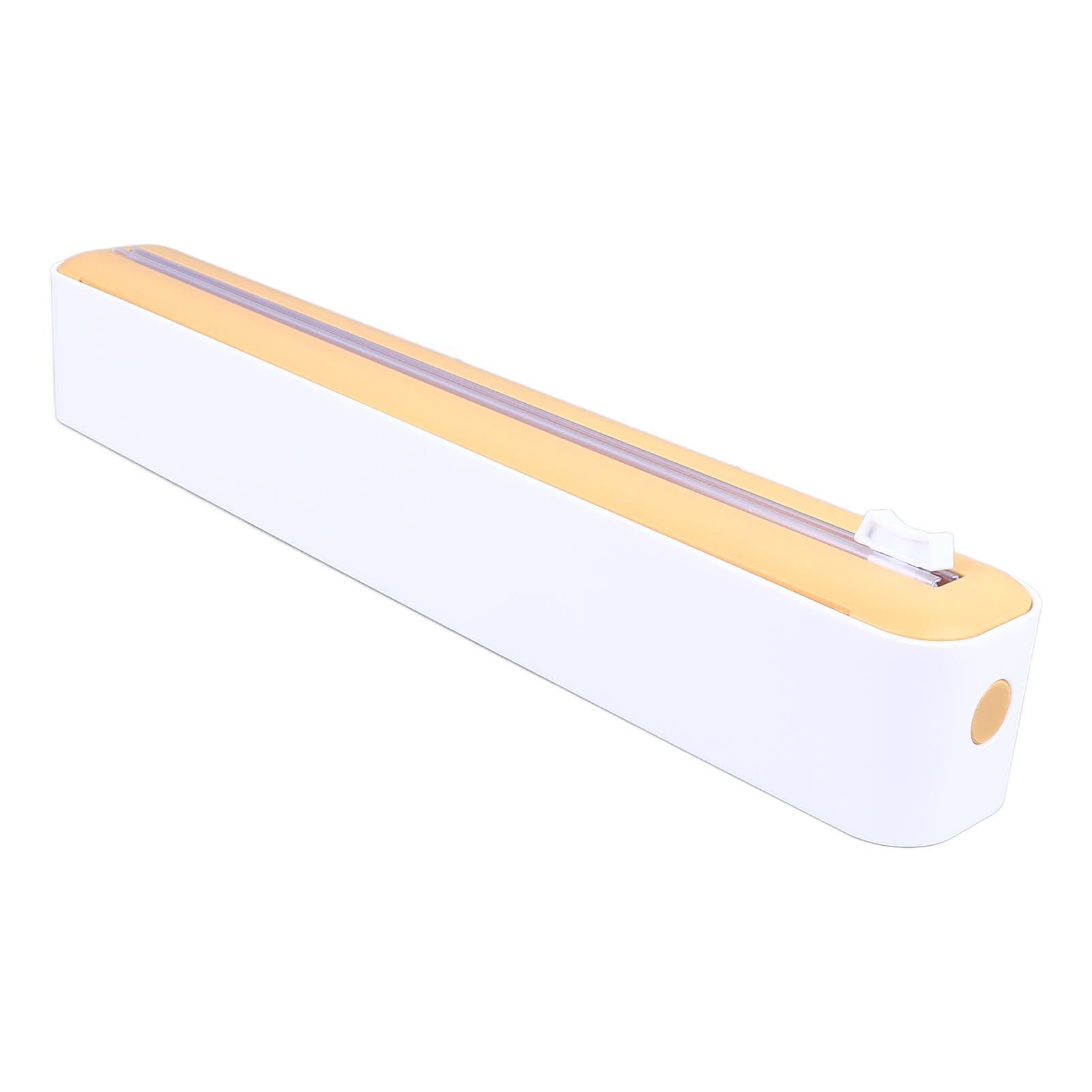 Reusable Cling Film Dispenser Magnetic Refillable Plastic Wrap Dispenser with Cutter Magnetic Stripe White Yellow - Image 4