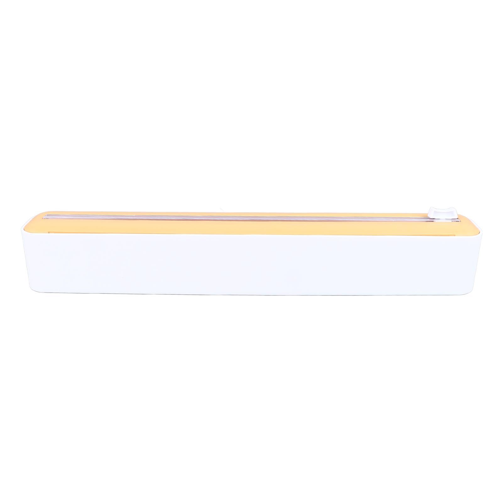 Reusable Cling Film Dispenser Magnetic Refillable Plastic Wrap Dispenser with Cutter Magnetic Stripe White Yellow - Image 5