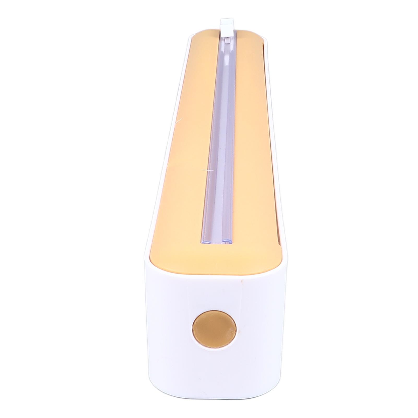 Reusable Cling Film Dispenser Magnetic Refillable Plastic Wrap Dispenser with Cutter Magnetic Stripe White Yellow - Image 7