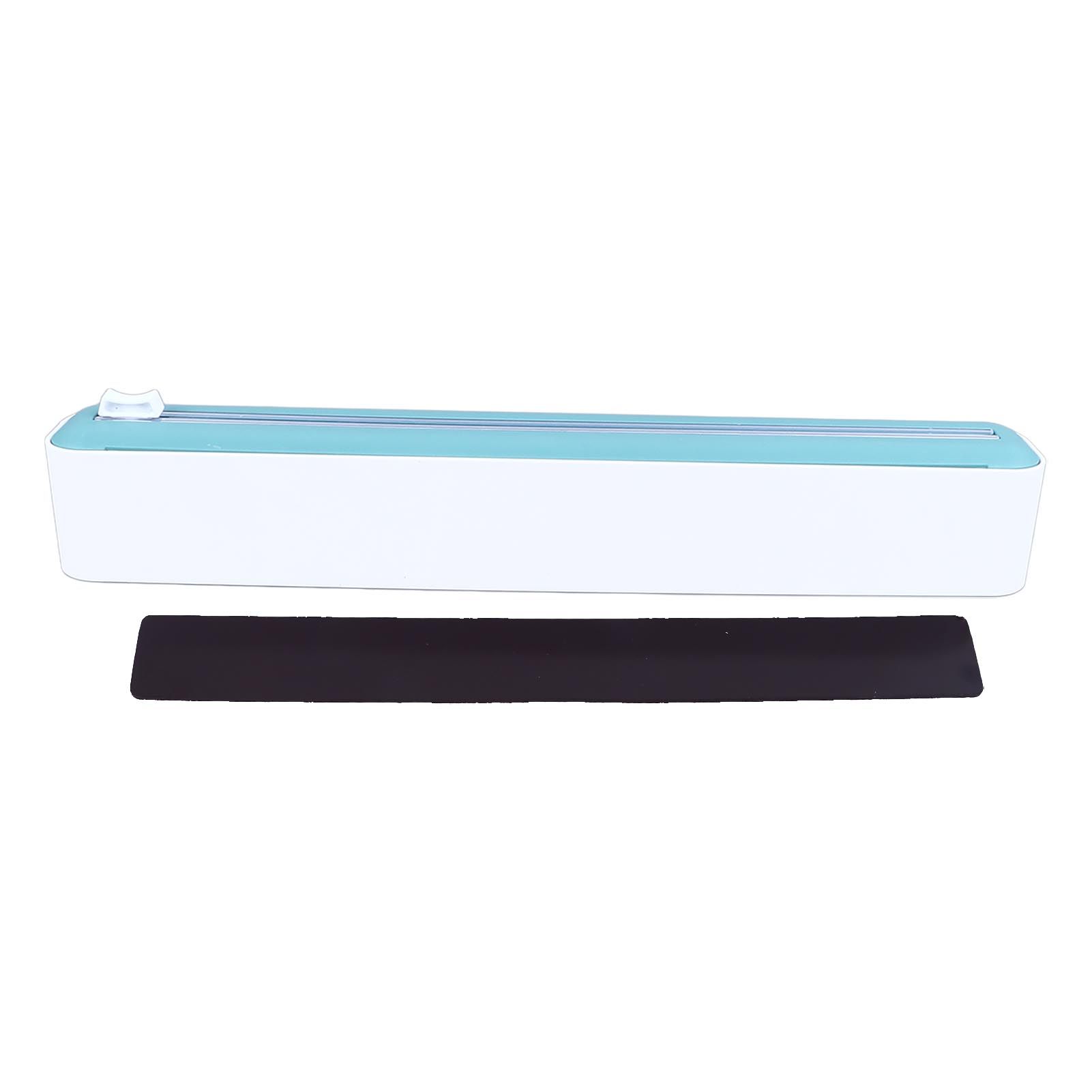 Reusable Cling Film Dispenser Magnetic Refillable Plastic Wrap Dispenser with Cutter Magnetic Stripe White Green - Image 1