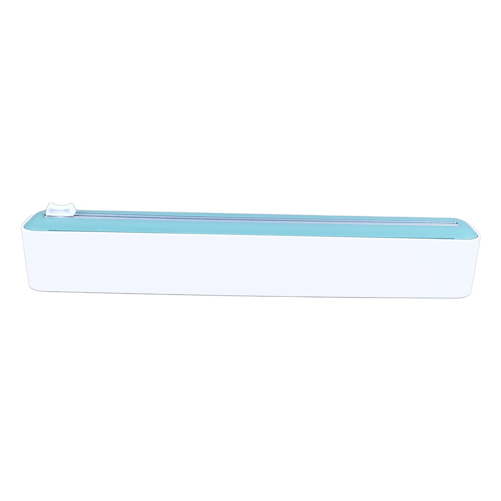 Reusable Cling Film Dispenser Magnetic Refillable Plastic Wrap Dispenser with Cutter Magnetic Stripe White Green - Image 3