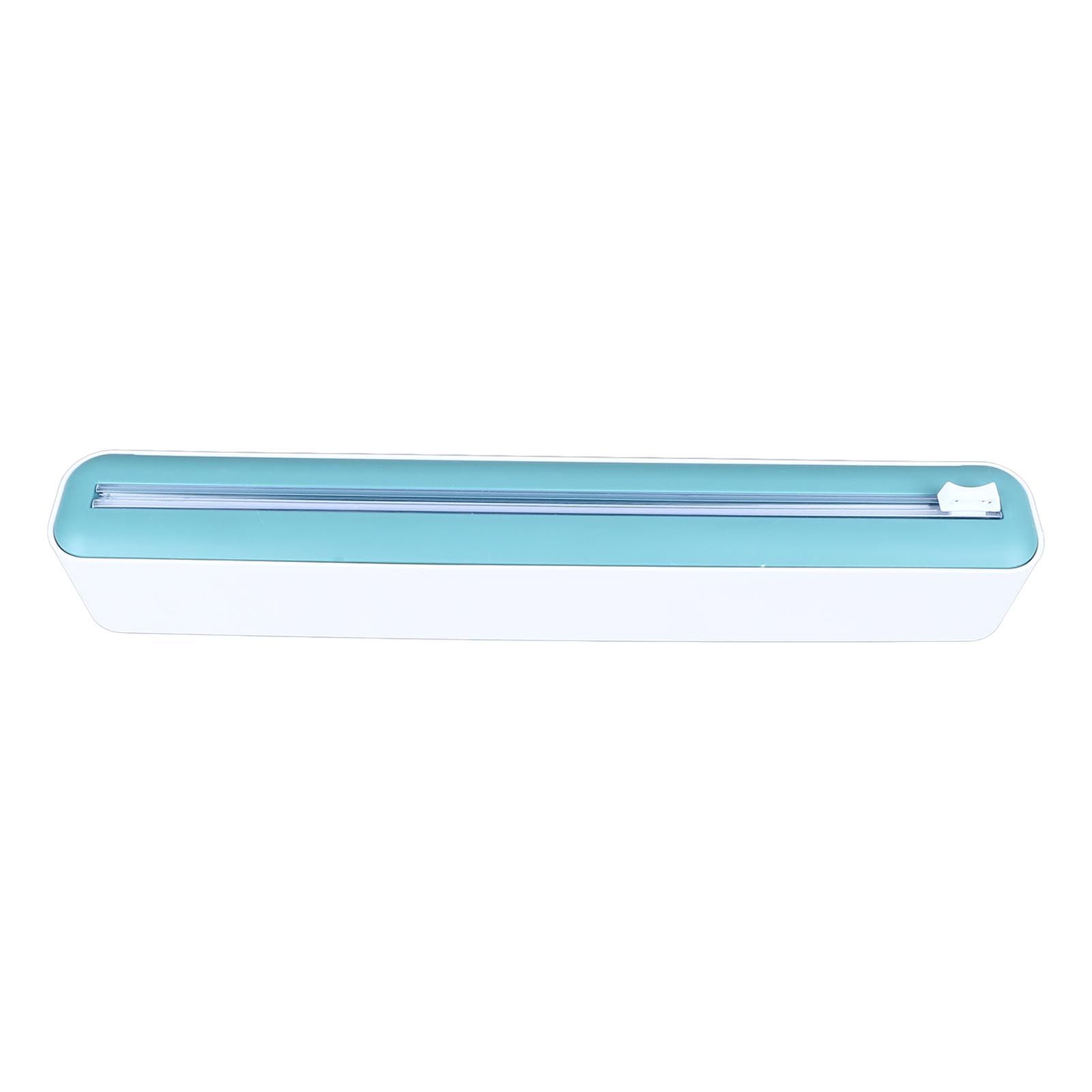 Reusable Cling Film Dispenser Magnetic Refillable Plastic Wrap Dispenser with Cutter Magnetic Stripe White Green - Image 4