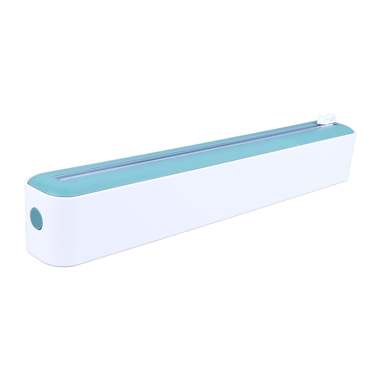 Reusable Cling Film Dispenser Magnetic Refillable Plastic Wrap Dispenser with Cutter Magnetic Stripe White Green - Image 5