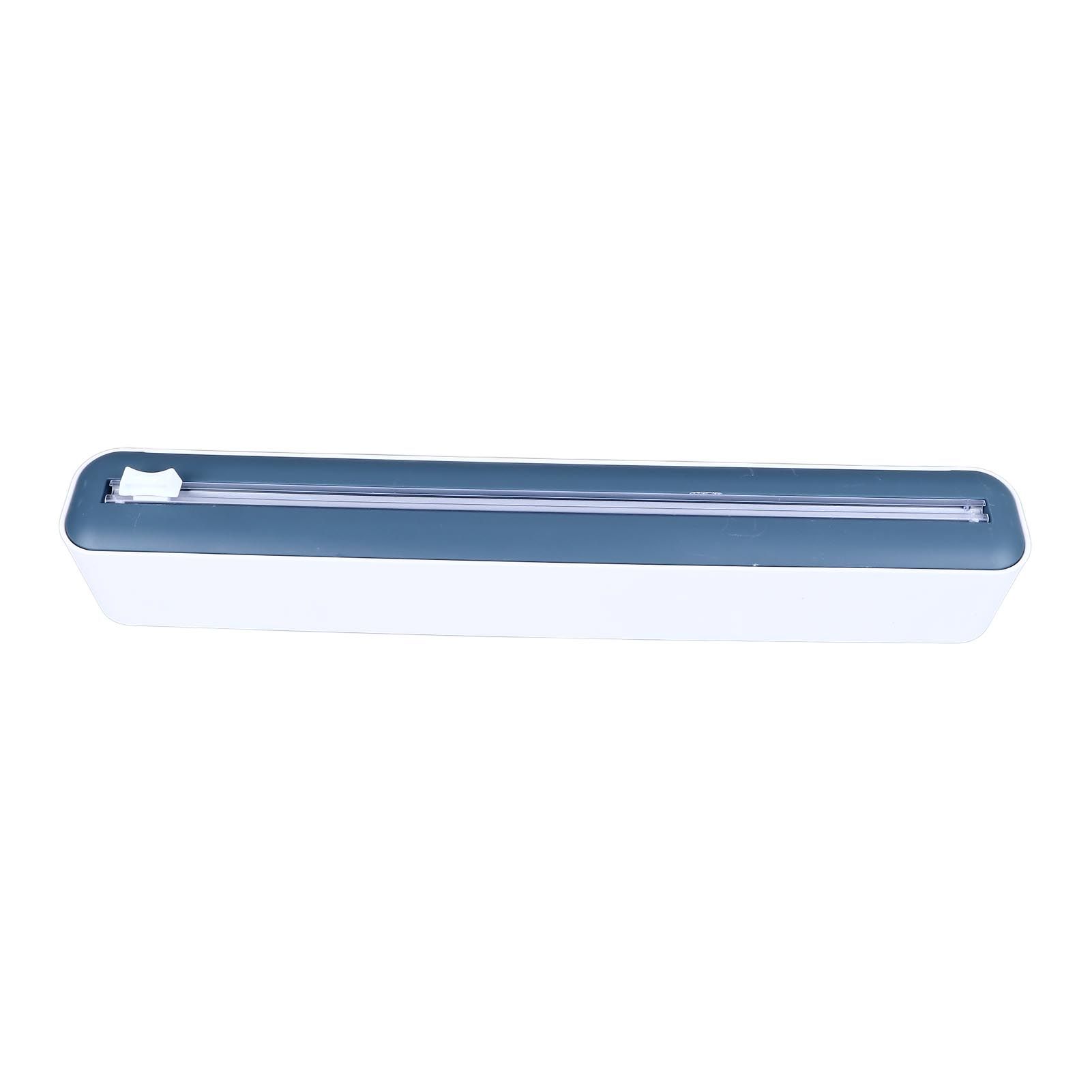 Reusable Cling Film Dispenser Magnetic Refillable Plastic Wrap Dispenser with Cutter Magnetic Stripe White Blue - Image 7