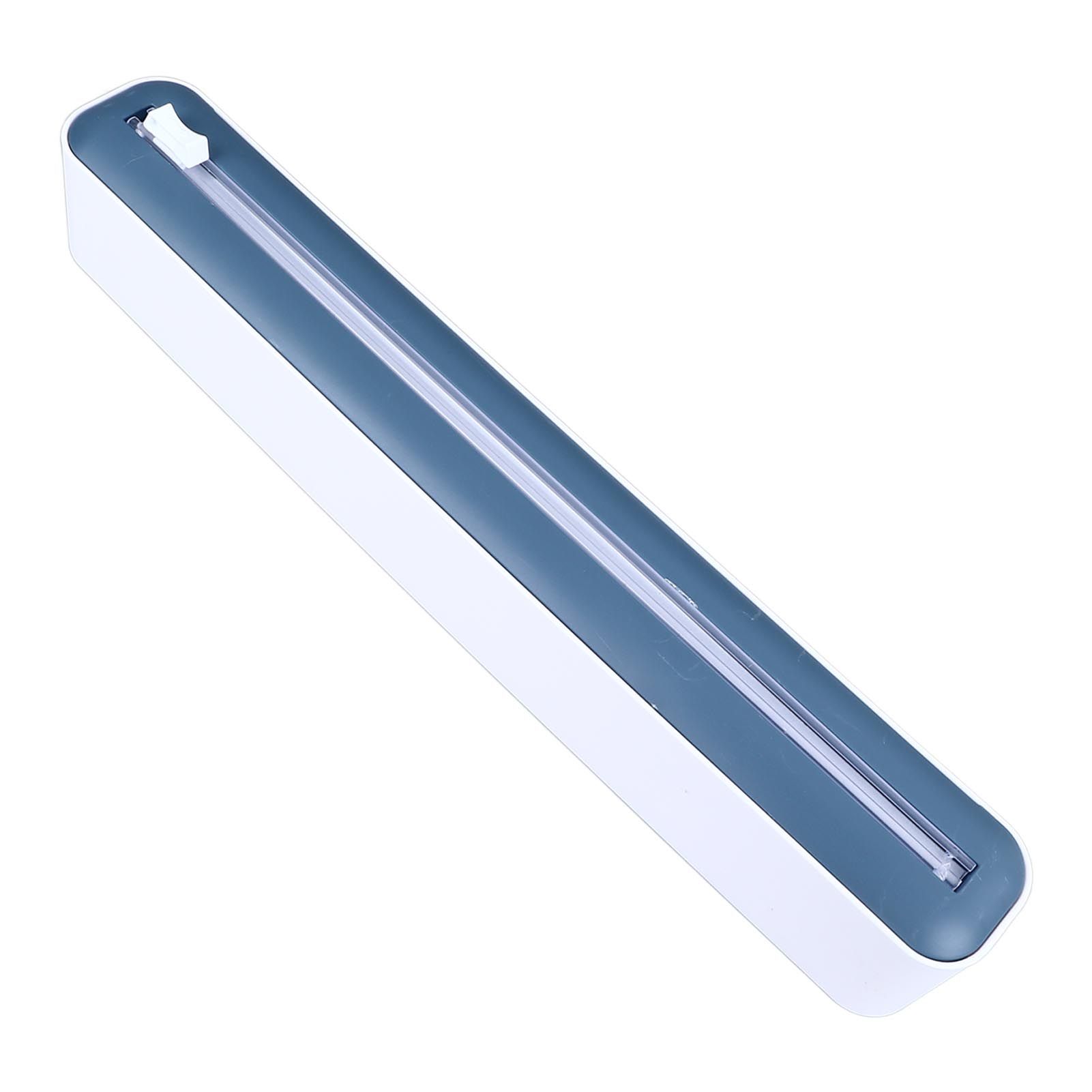 Reusable Cling Film Dispenser Magnetic Refillable Plastic Wrap Dispenser with Cutter Magnetic Stripe White Blue - Image 8