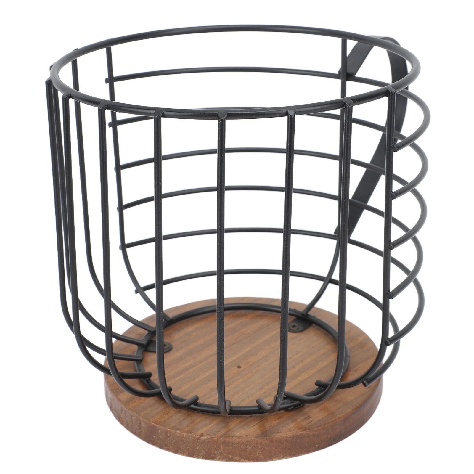 Coffee Pod Holder Iron Large Capacity Space Saving Wooden Base Coffee Pods Storage Organizer for Home Coffee Bar Black with Lid - Image 5