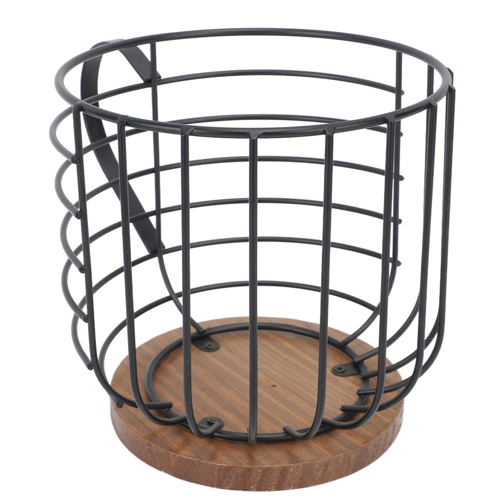 Coffee Pod Holder Iron Large Capacity Space Saving Wooden Base Coffee Pods Storage Organizer for Home Coffee Bar Black with Lid - Image 6