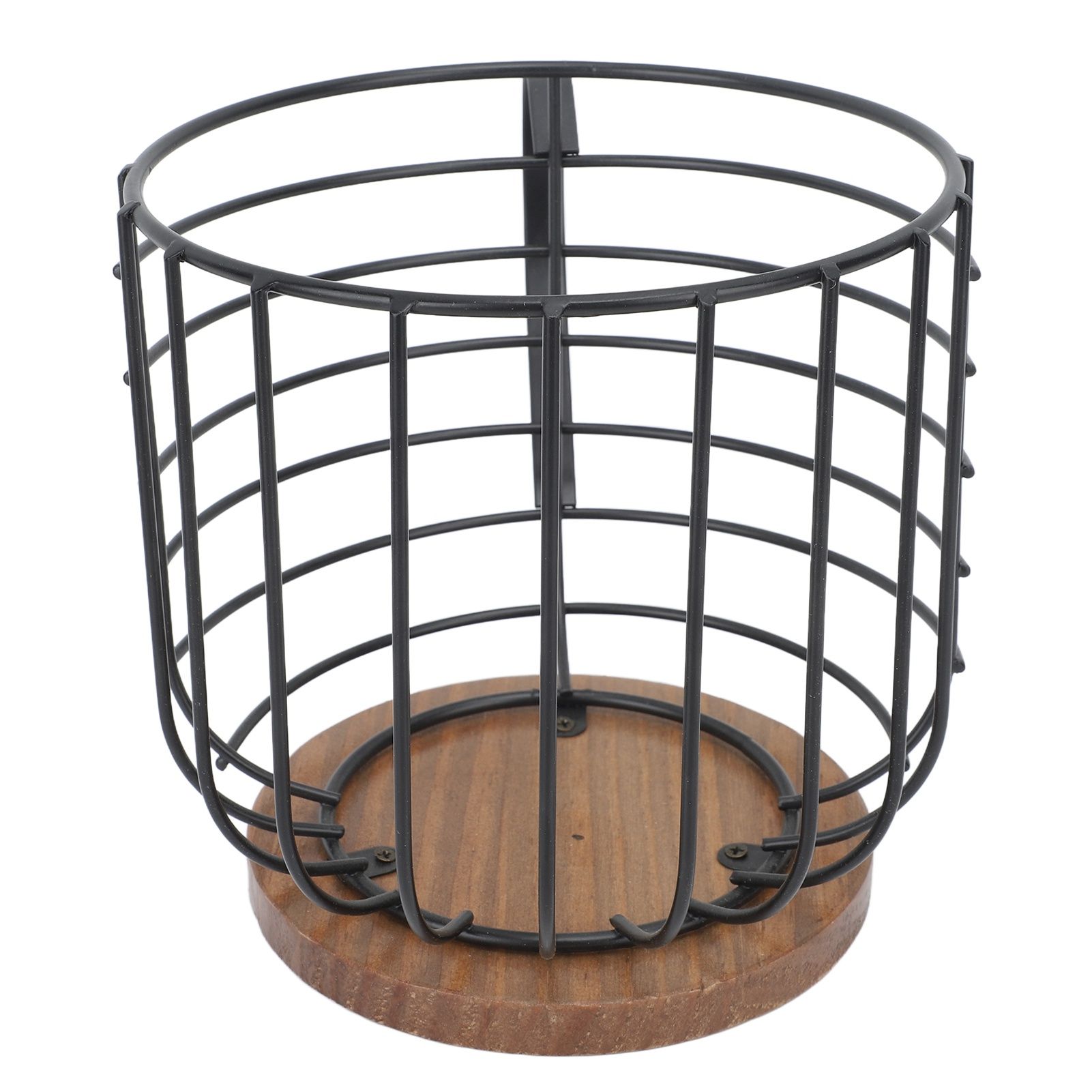 Coffee Pod Holder Iron Large Capacity Space Saving Wooden Base Coffee Pods Storage Organizer for Home Coffee Bar Black with Lid - Image 7