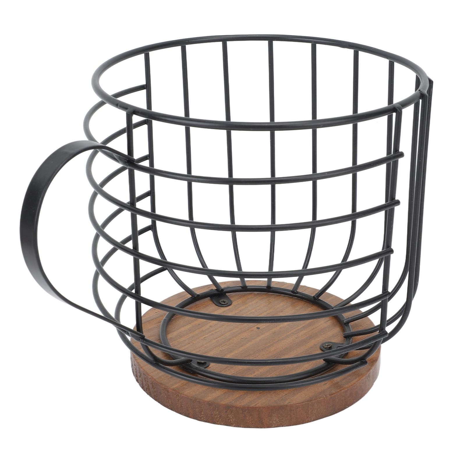 Coffee Pod Holder Iron Large Capacity Space Saving Wooden Base Coffee Pods Storage Organizer for Home Coffee Bar Black with Lid - Image 8