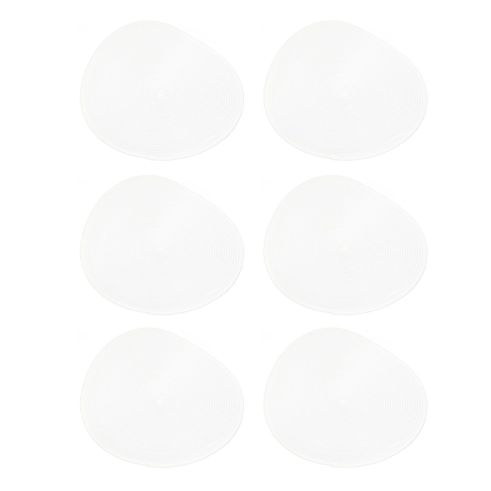6PCS Round Placemat Woven White Table Mat Heat Insulation Easy to Clean Versatile Dining Accessory for Home Kitchen Decor - Image 2