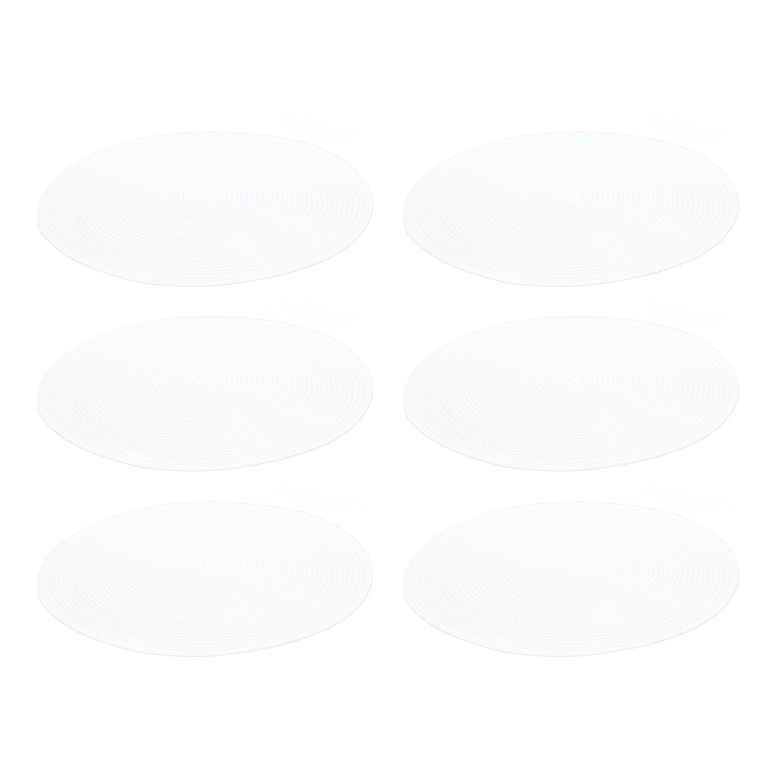 6PCS Round Placemat Woven White Table Mat Heat Insulation Easy to Clean Versatile Dining Accessory for Home Kitchen Decor - Image 3