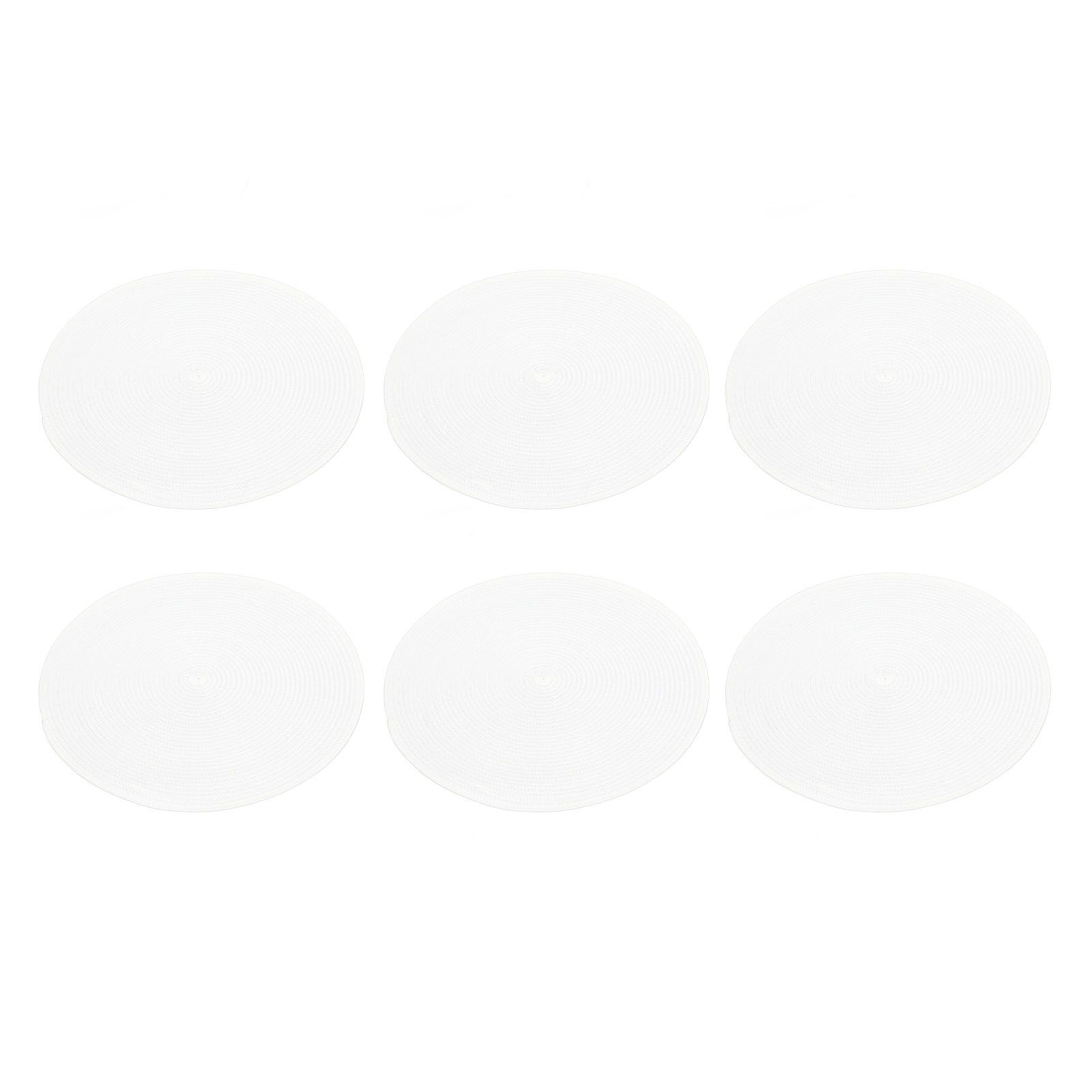 6PCS Round Placemat Woven White Table Mat Heat Insulation Easy to Clean Versatile Dining Accessory for Home Kitchen Decor - Image 4