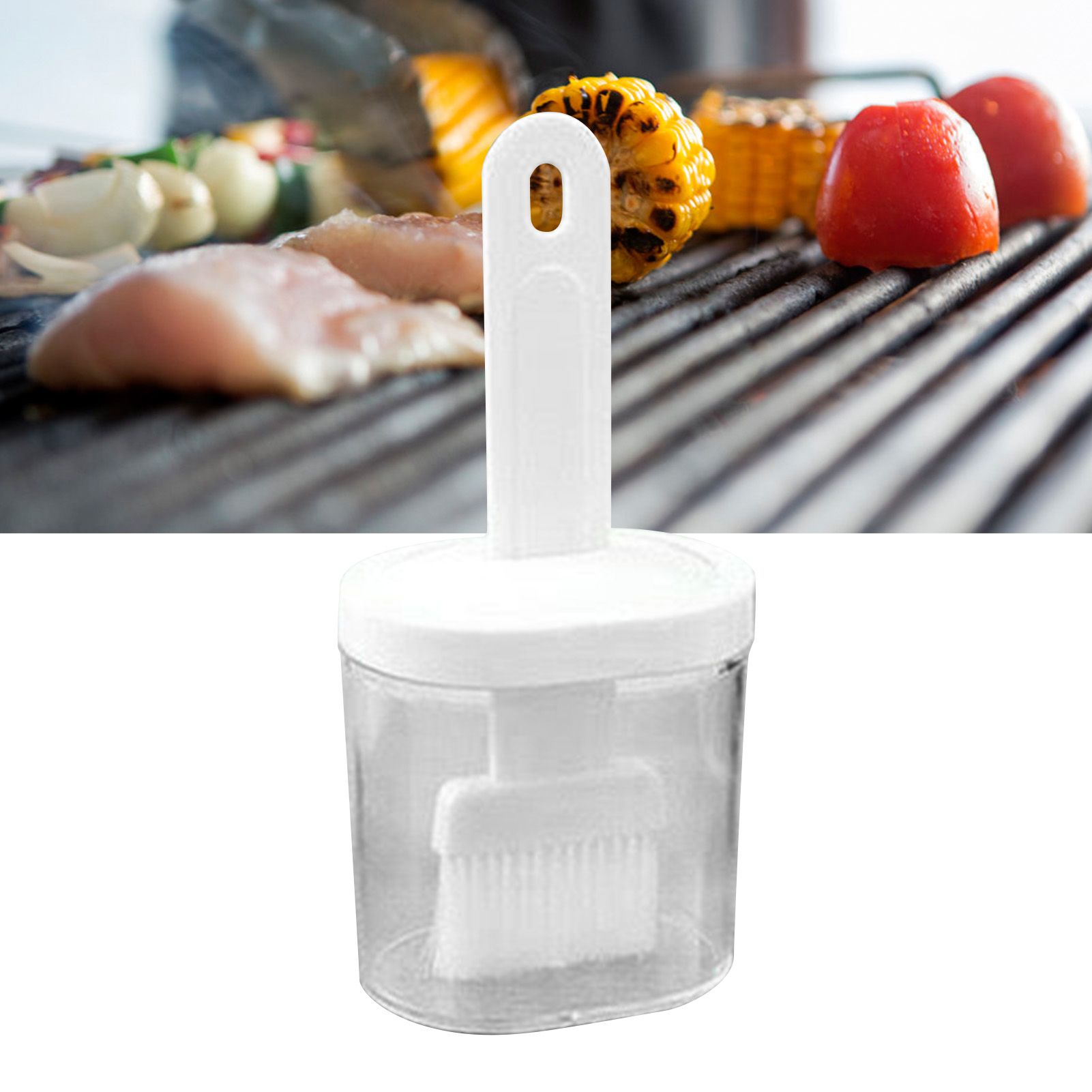 Integrated Silicone Oil Bottle Brush Olive Oil Dispenser Bottle with Silicone Brush for Cooking Baking Barbecue Pickling White - Image 6