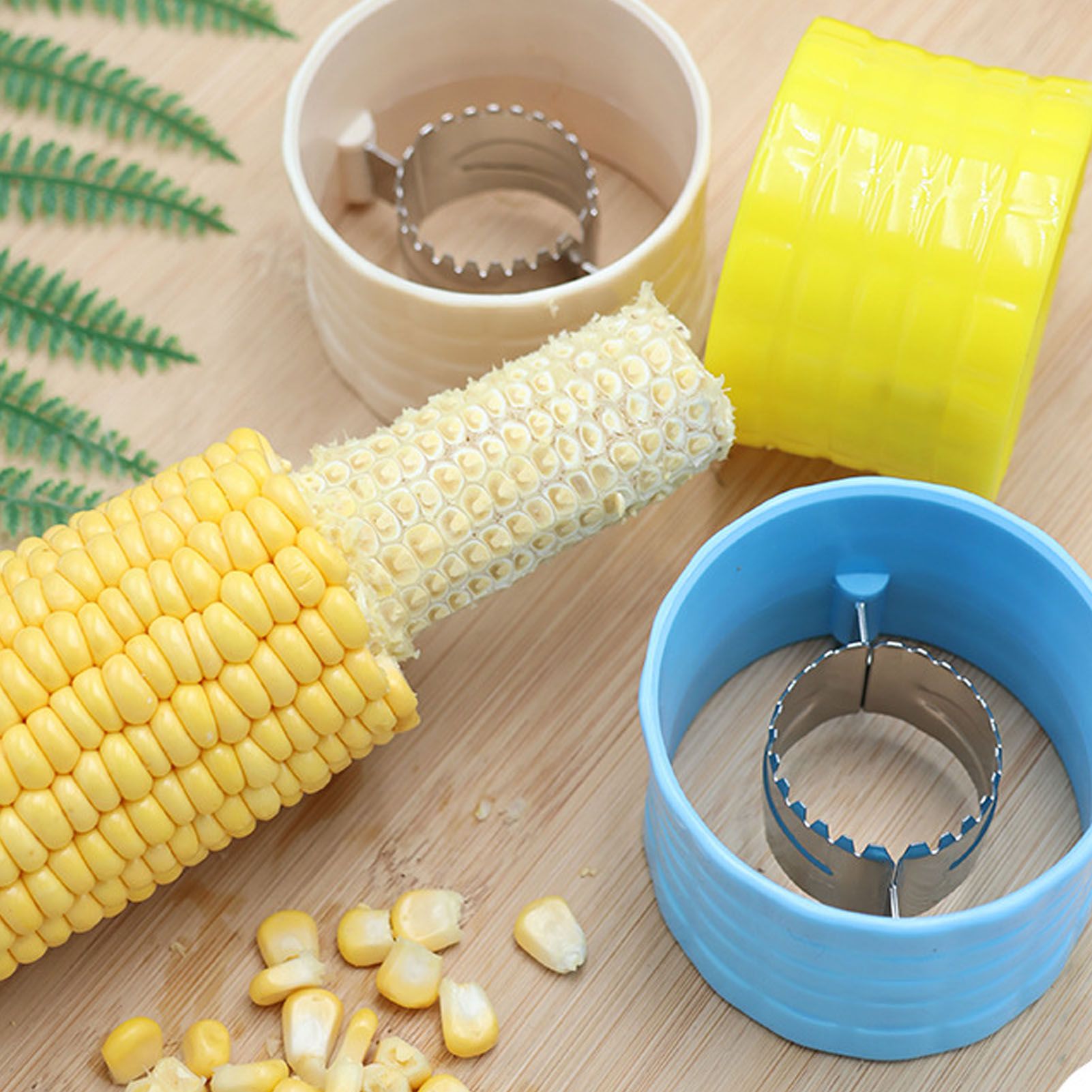 Corn Peeler 304 Stainless Steel Cob Stripper Corn Kernels Remove Tool for Home Kitchen Lake Blue - Image 7